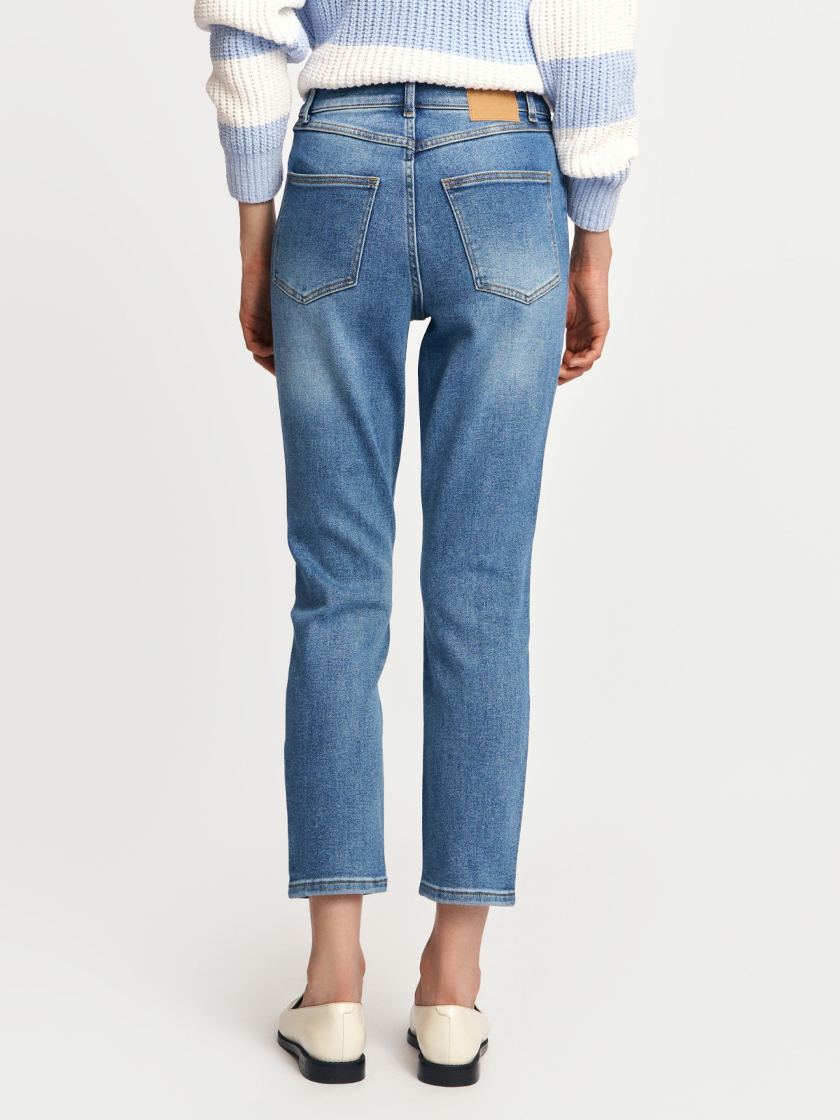 Джинсы силуэта Slim с высокой посадкой