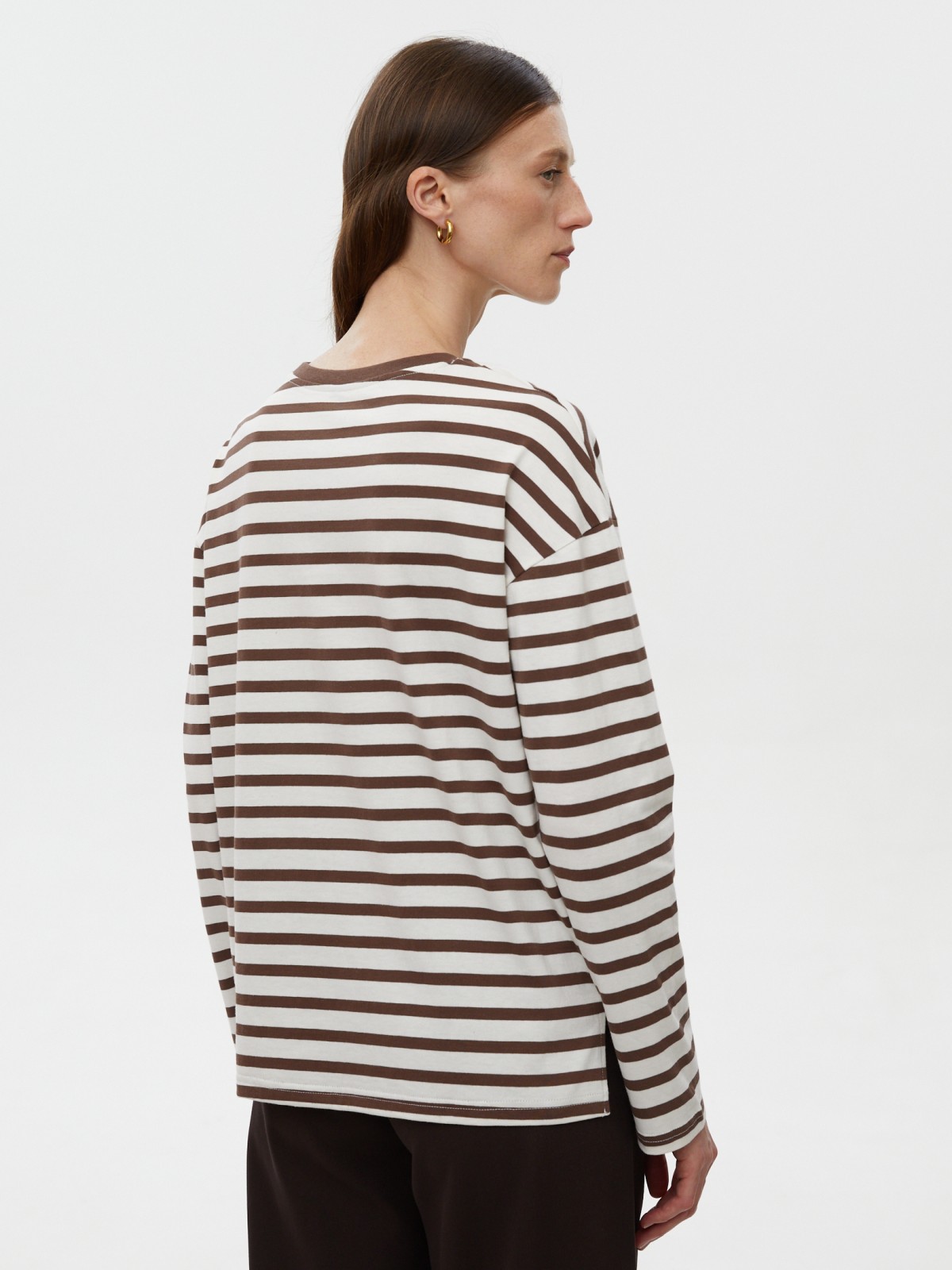 Лонгслив-тельняшка с узором в полоску из хлопка