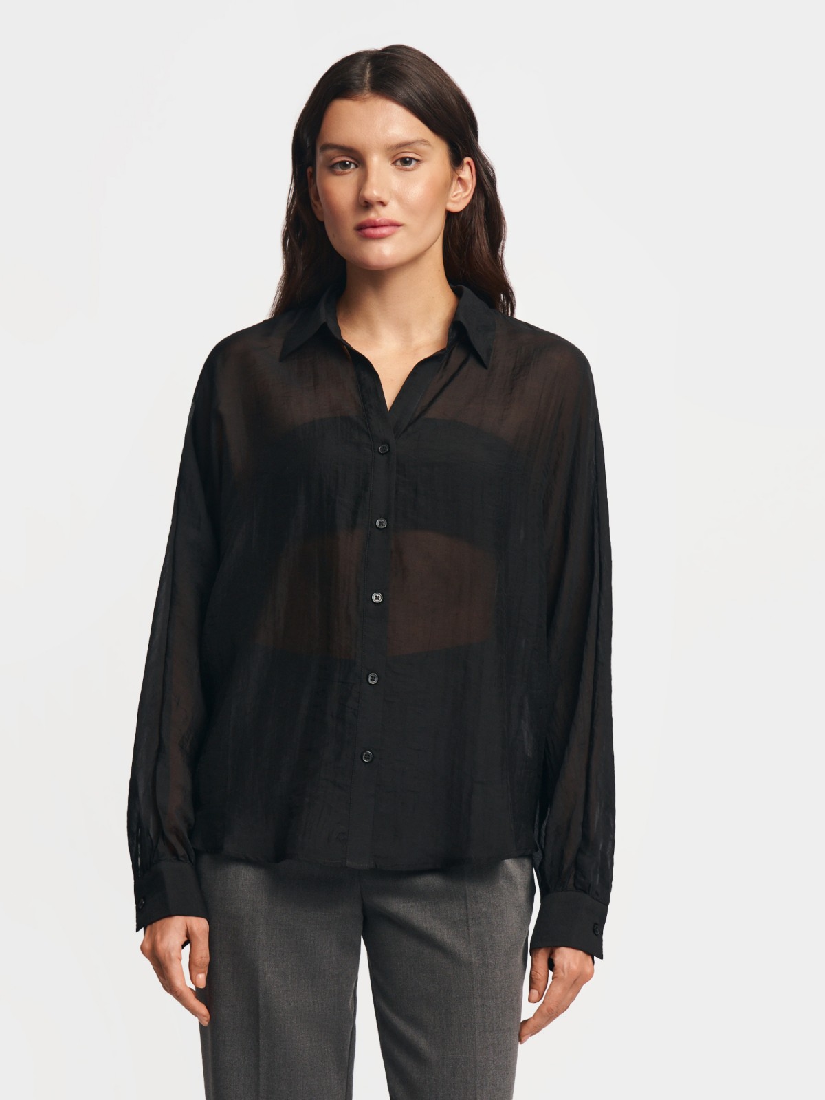 Полупрозрачная рубашка оверсайз