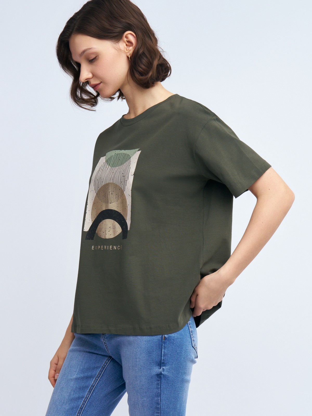 Футболка из хлопка с принтом