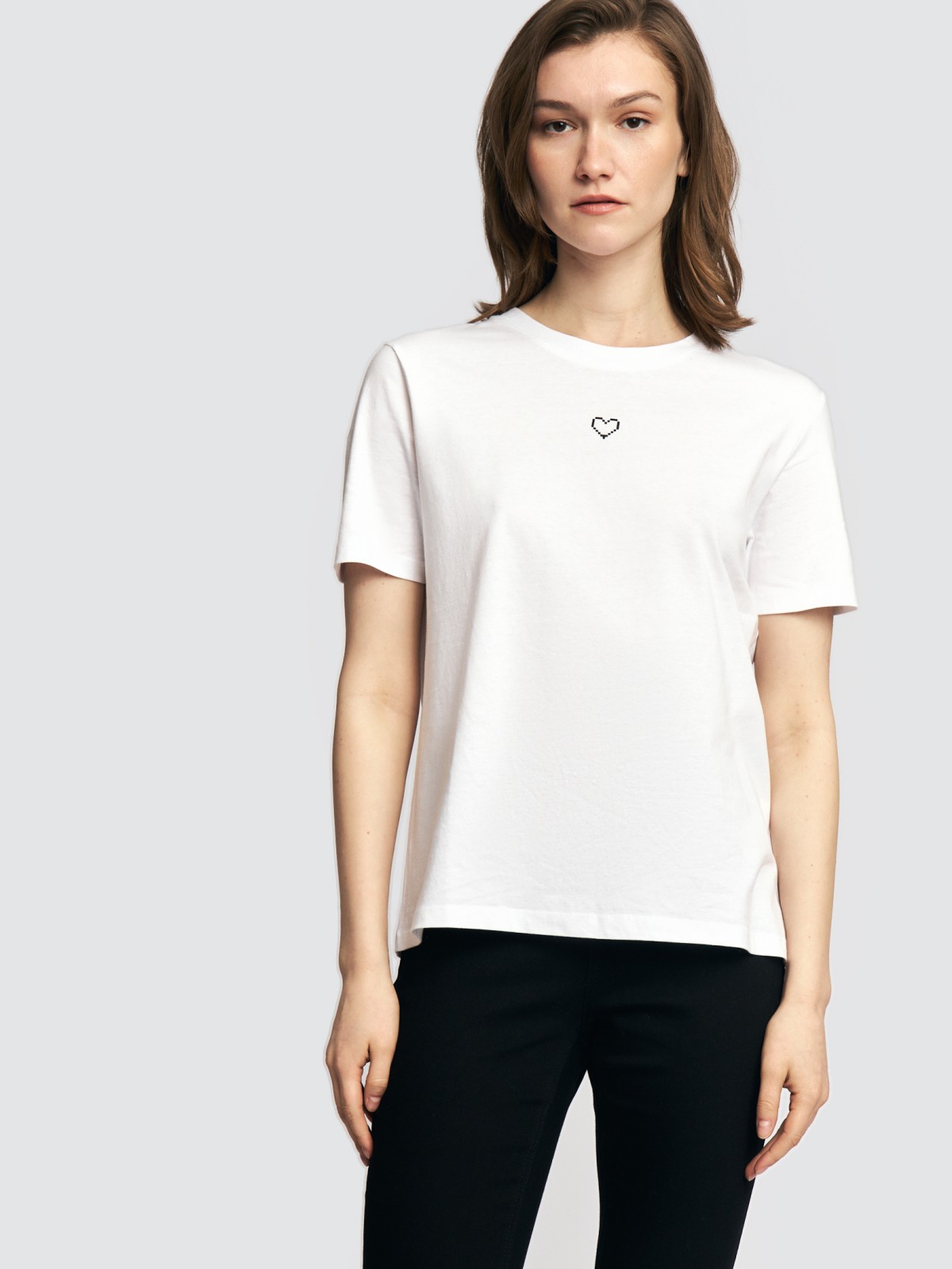 Трикотажная футболка из хлопка с принтом