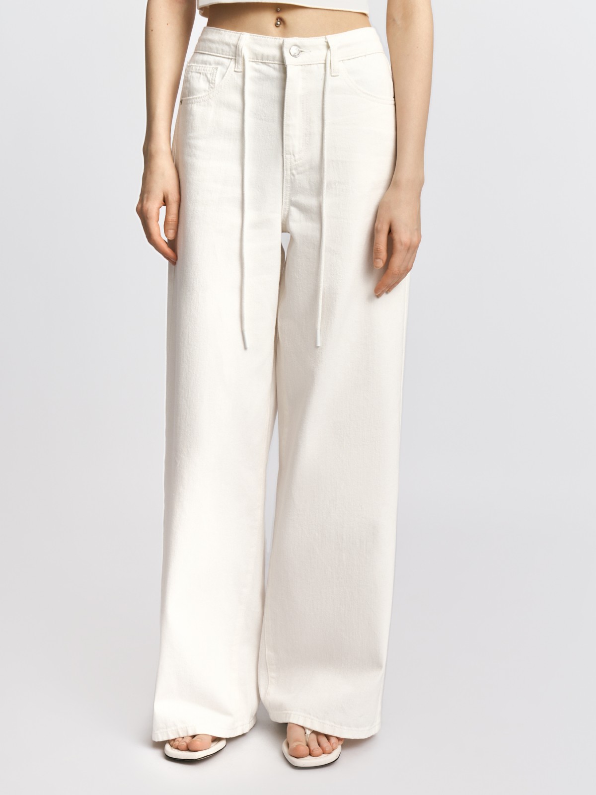 Джинсы силуэта Wide с посадкой Loose из хлопка