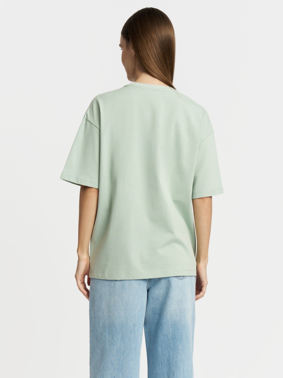 Футболка оверсайз из хлопка однотонная