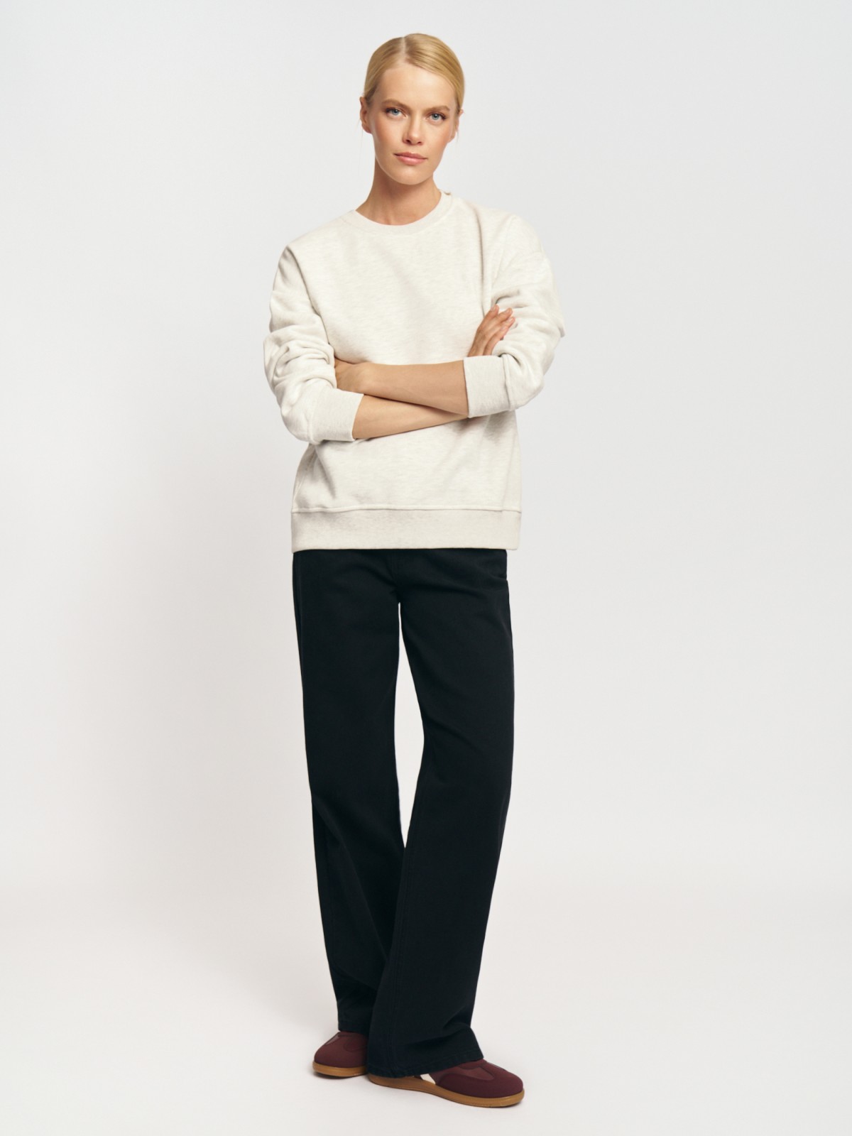 Тёплый трикотажный свитшот с начёсом