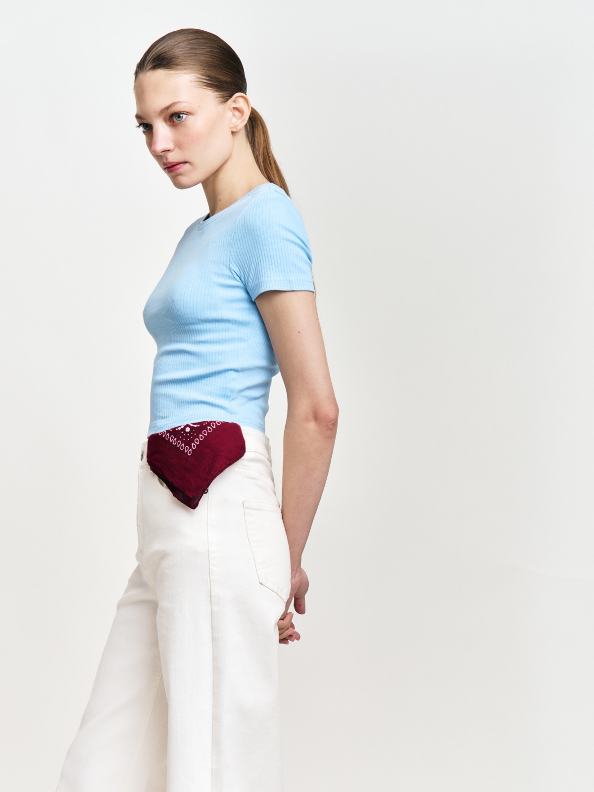 Футболка-топ из хлопка с коротким рукавом