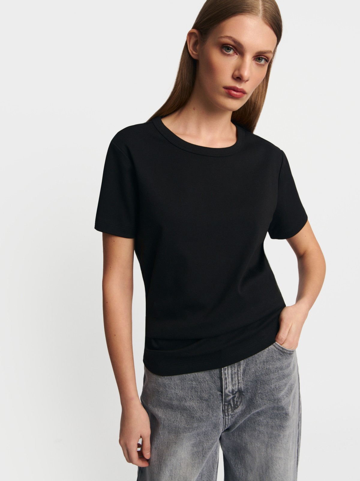 Футболка из хлопка однотонная