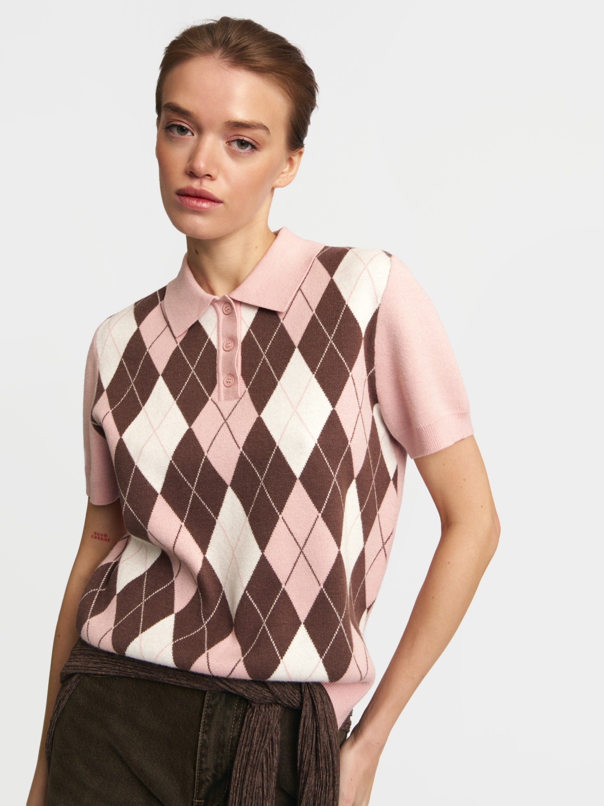 Джемпер поло с коротким рукавом