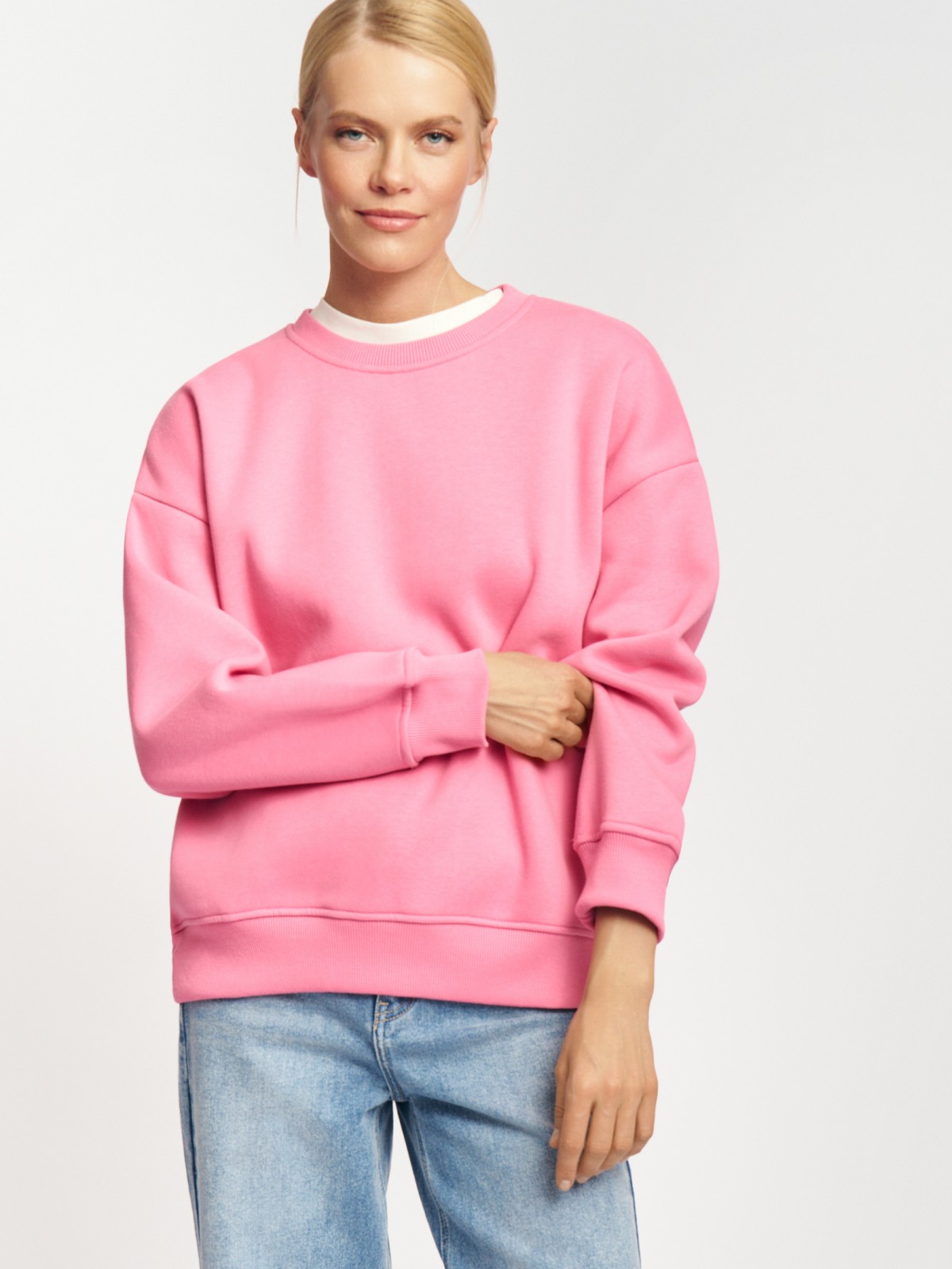 Тёплый трикотажный свитшот с начёсом