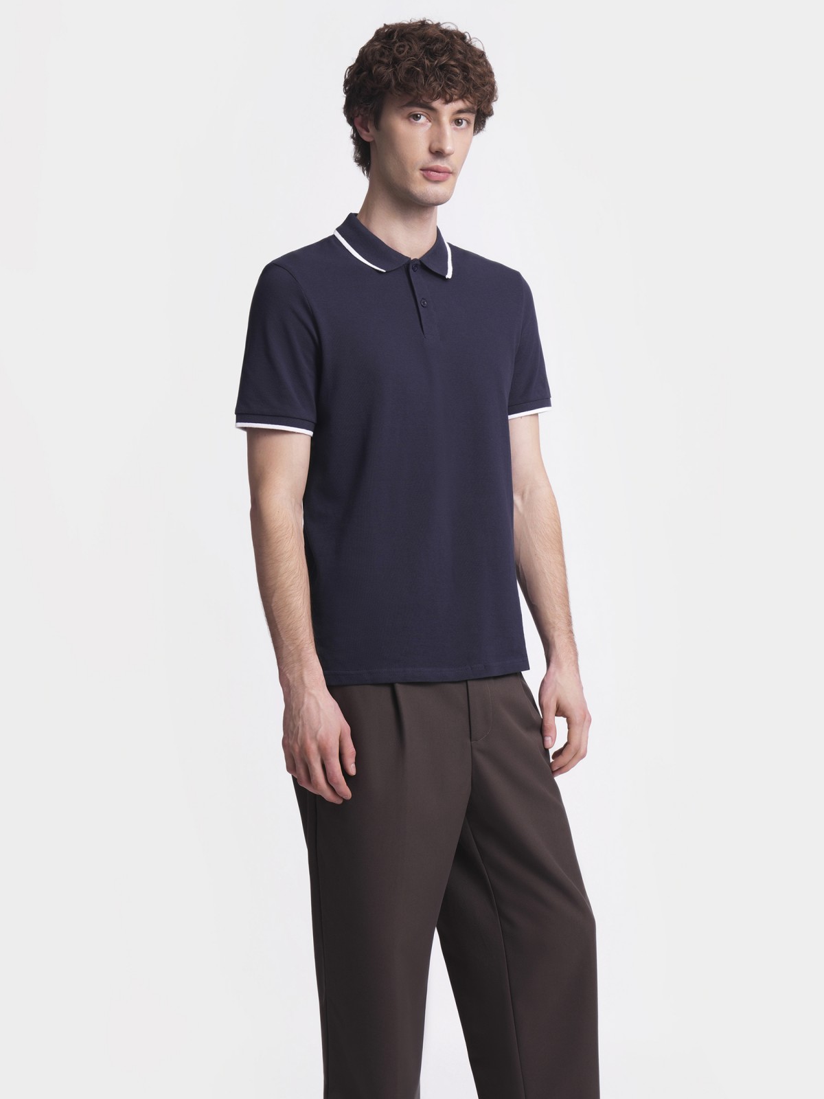 Футболка поло из хлопка однотонная