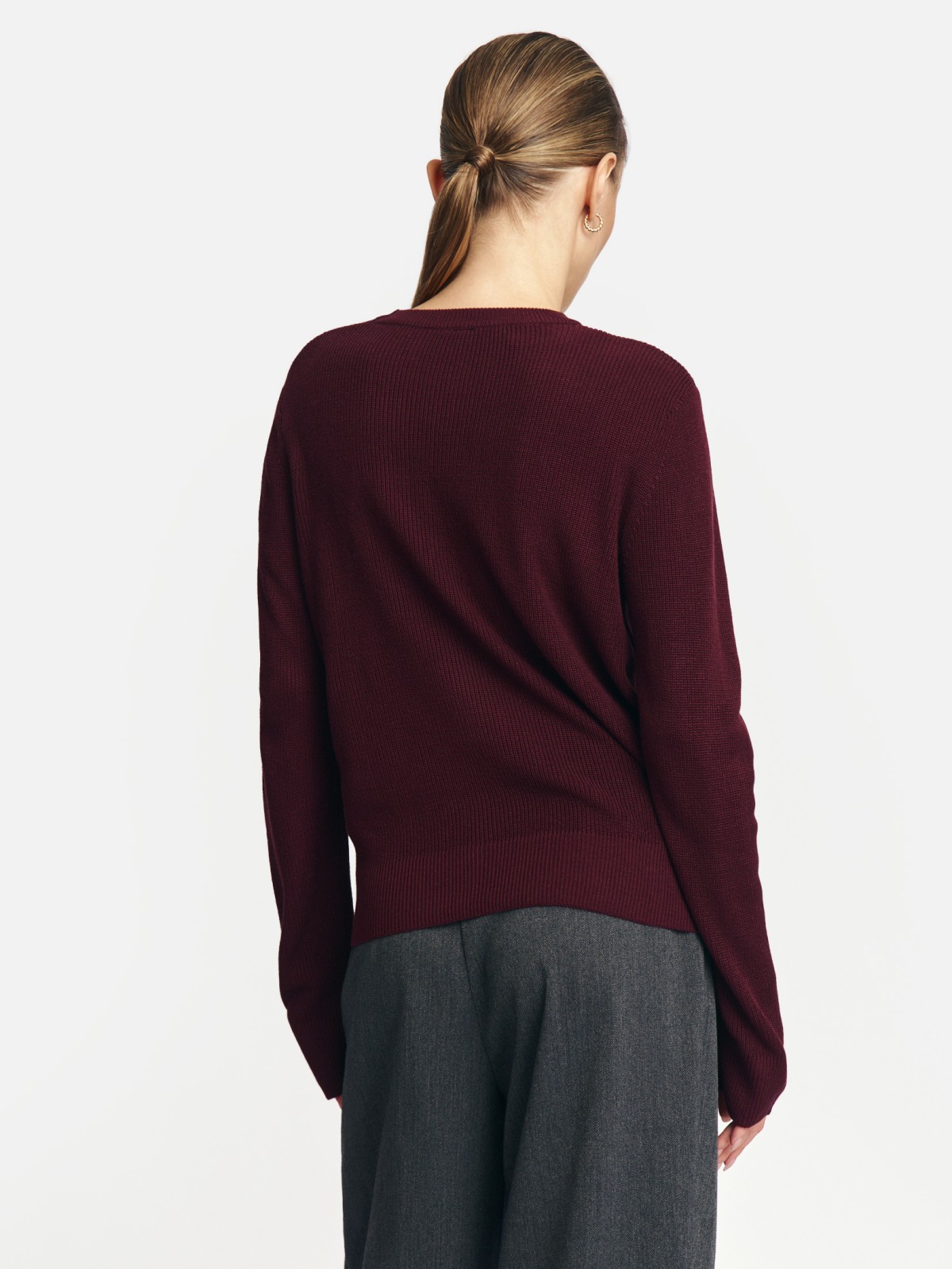 Вязаный джемпер из акрила с длинным рукавом