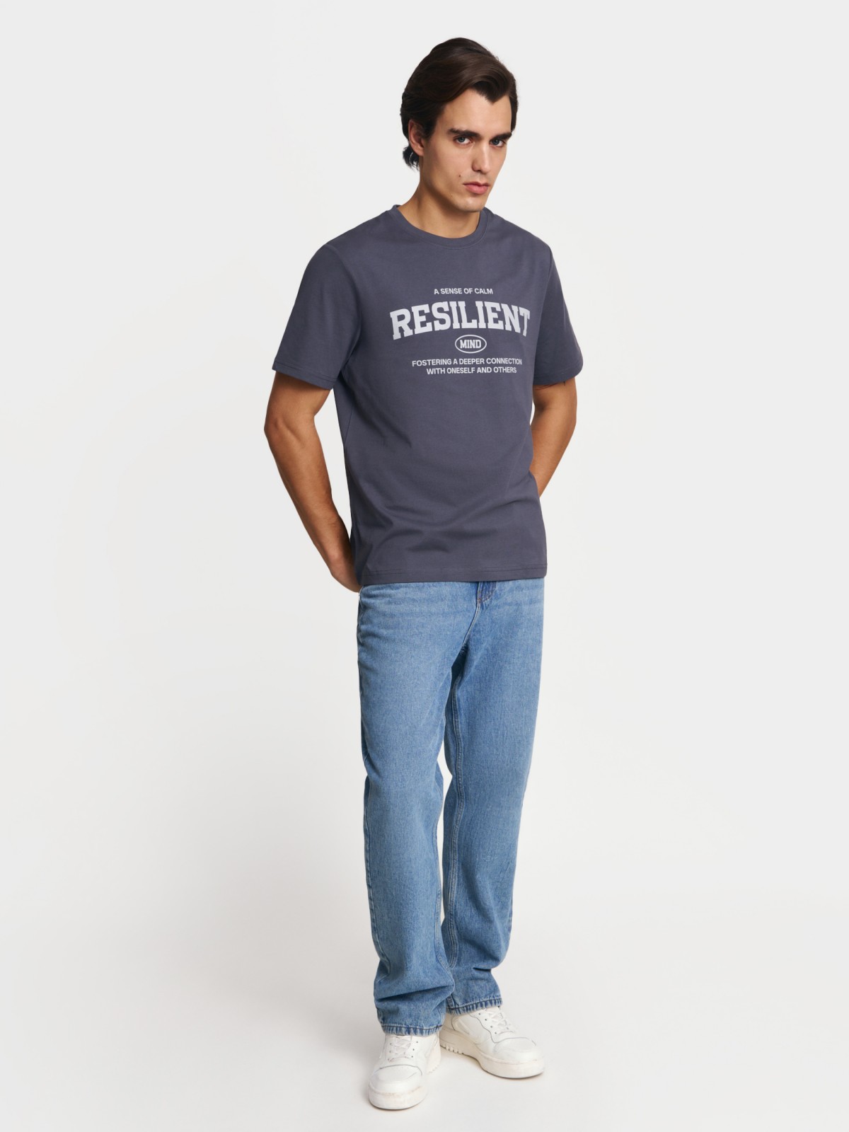 Футболка из хлопка с надписью 