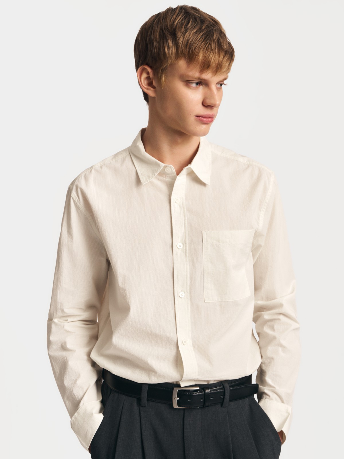 Рубашка в полоску из хлопка