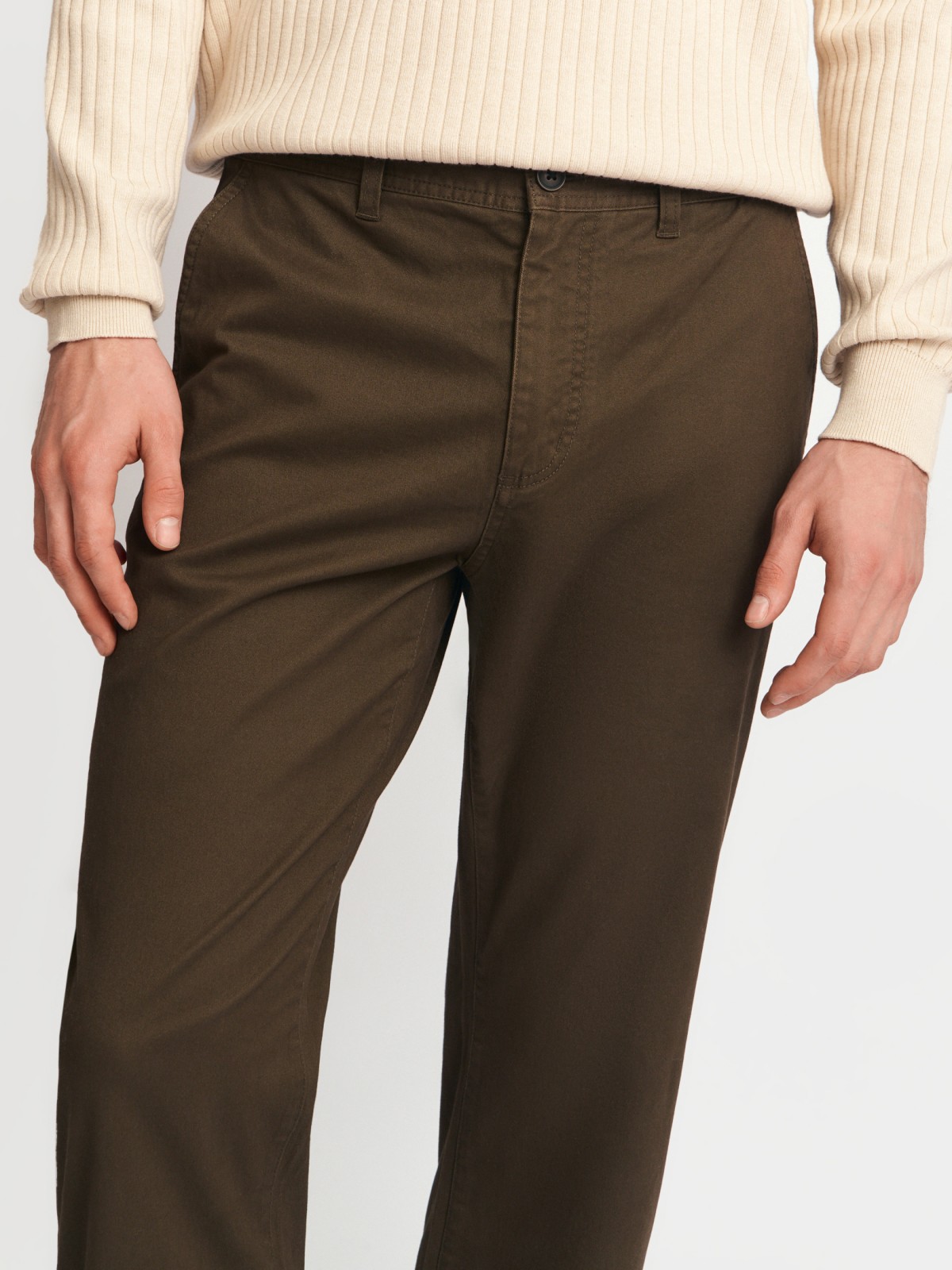 Брюки прямого силуэта из хлопка