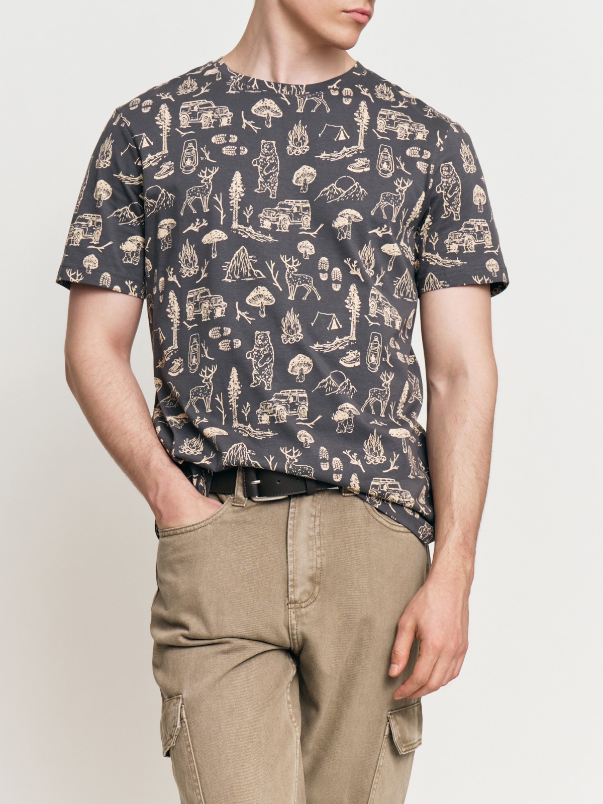 Футболка из хлопка с принтом