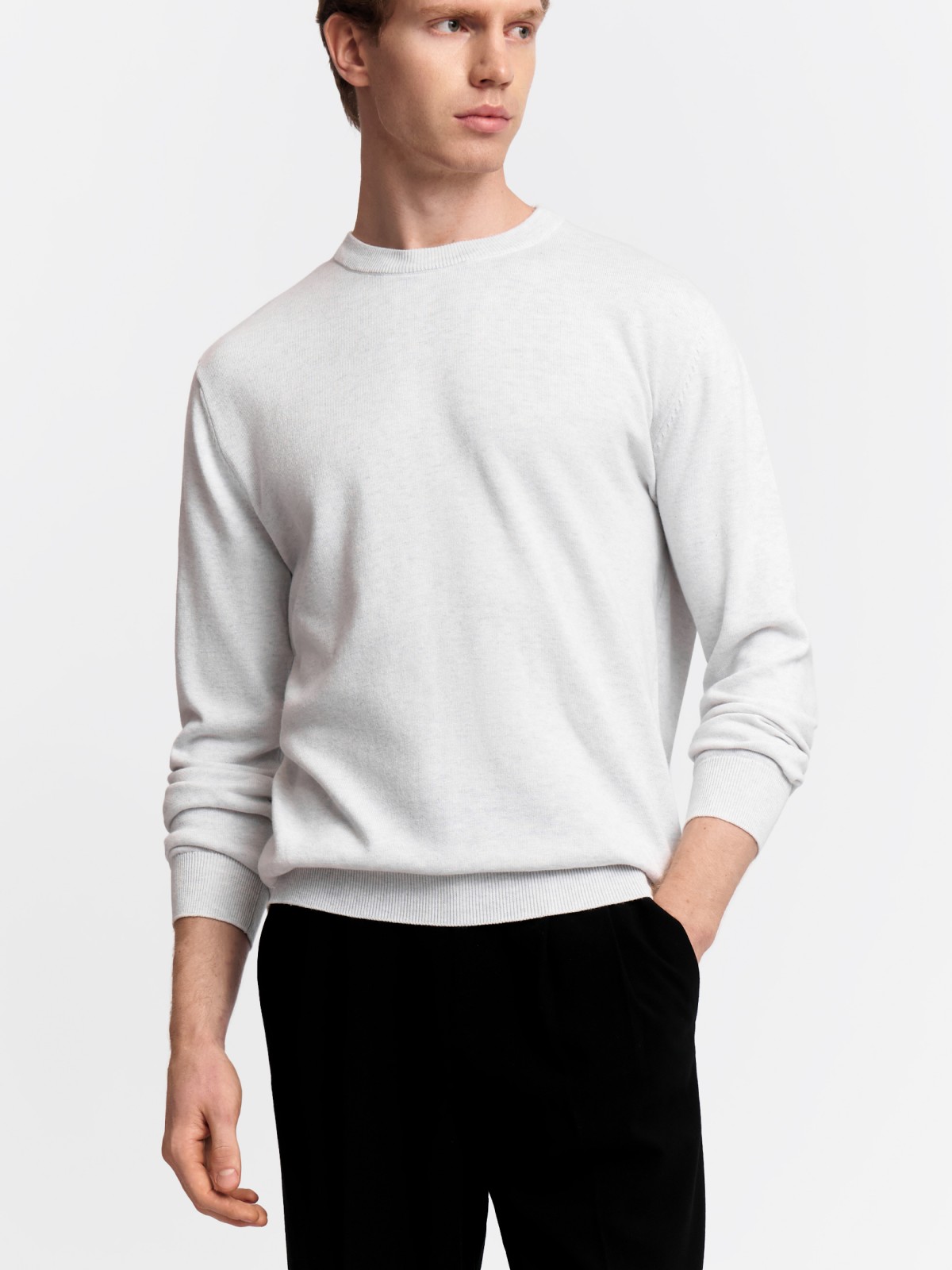 Тонкий трикотажный джемпер из хлопка