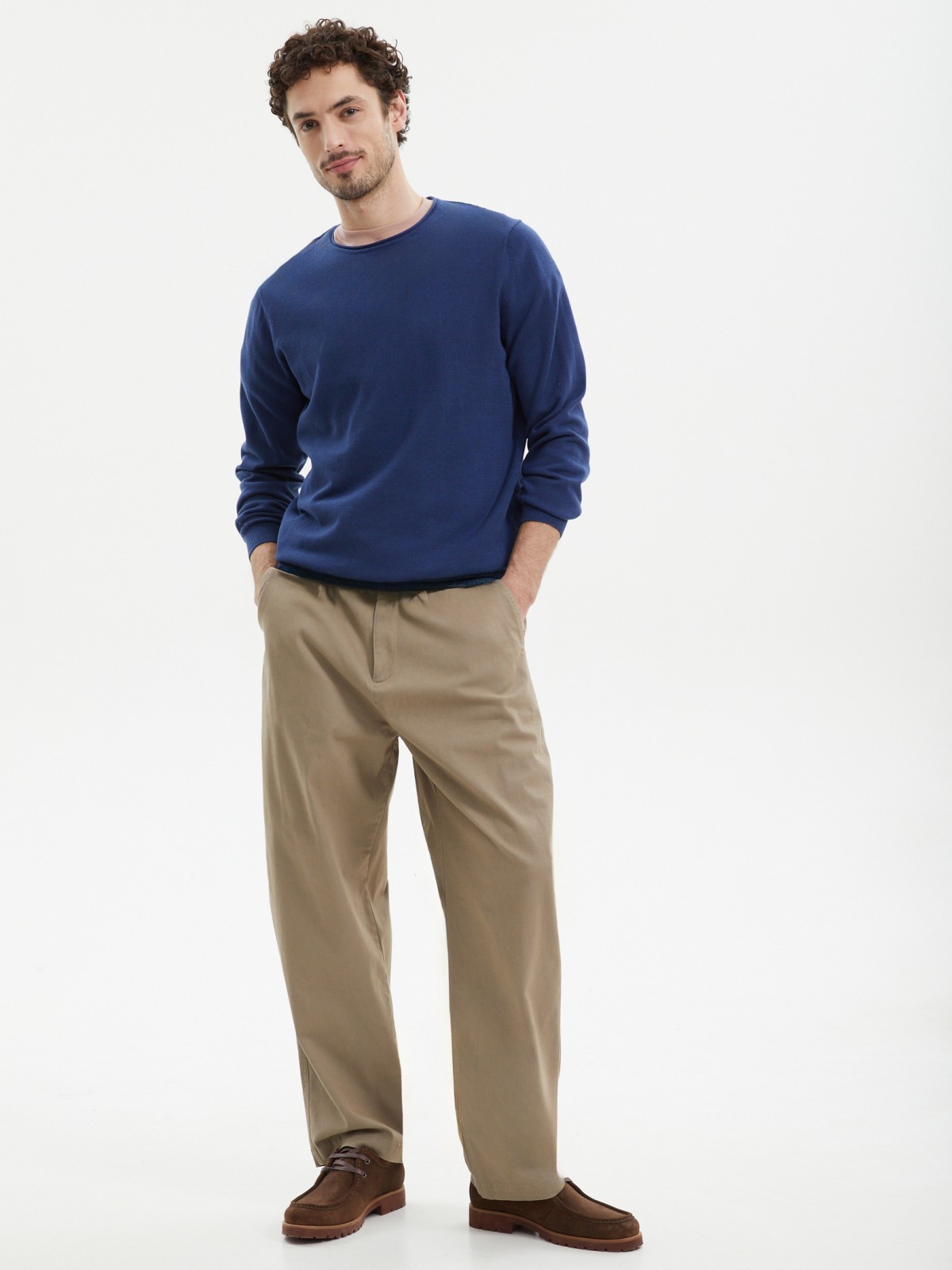 Тонкий вязаный джемпер из хлопка