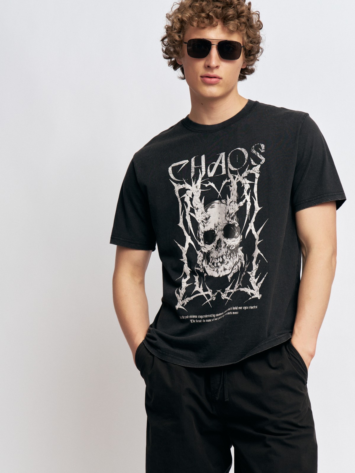 Футболка из хлопка с принтом