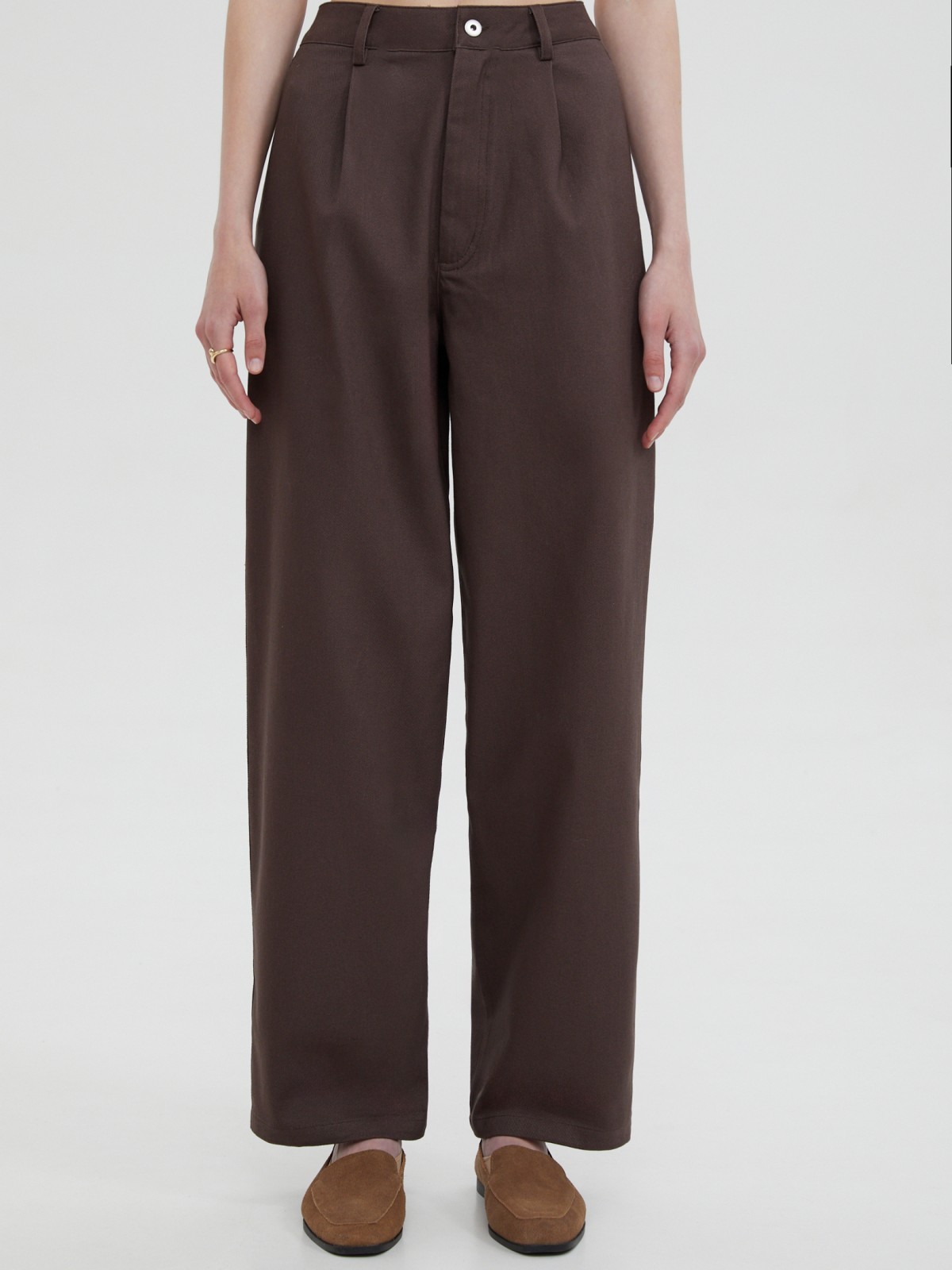 Брюки свободного силуэта из хлопка