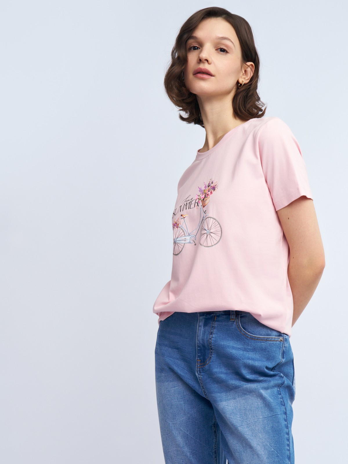 Футболка из хлопка с принтом