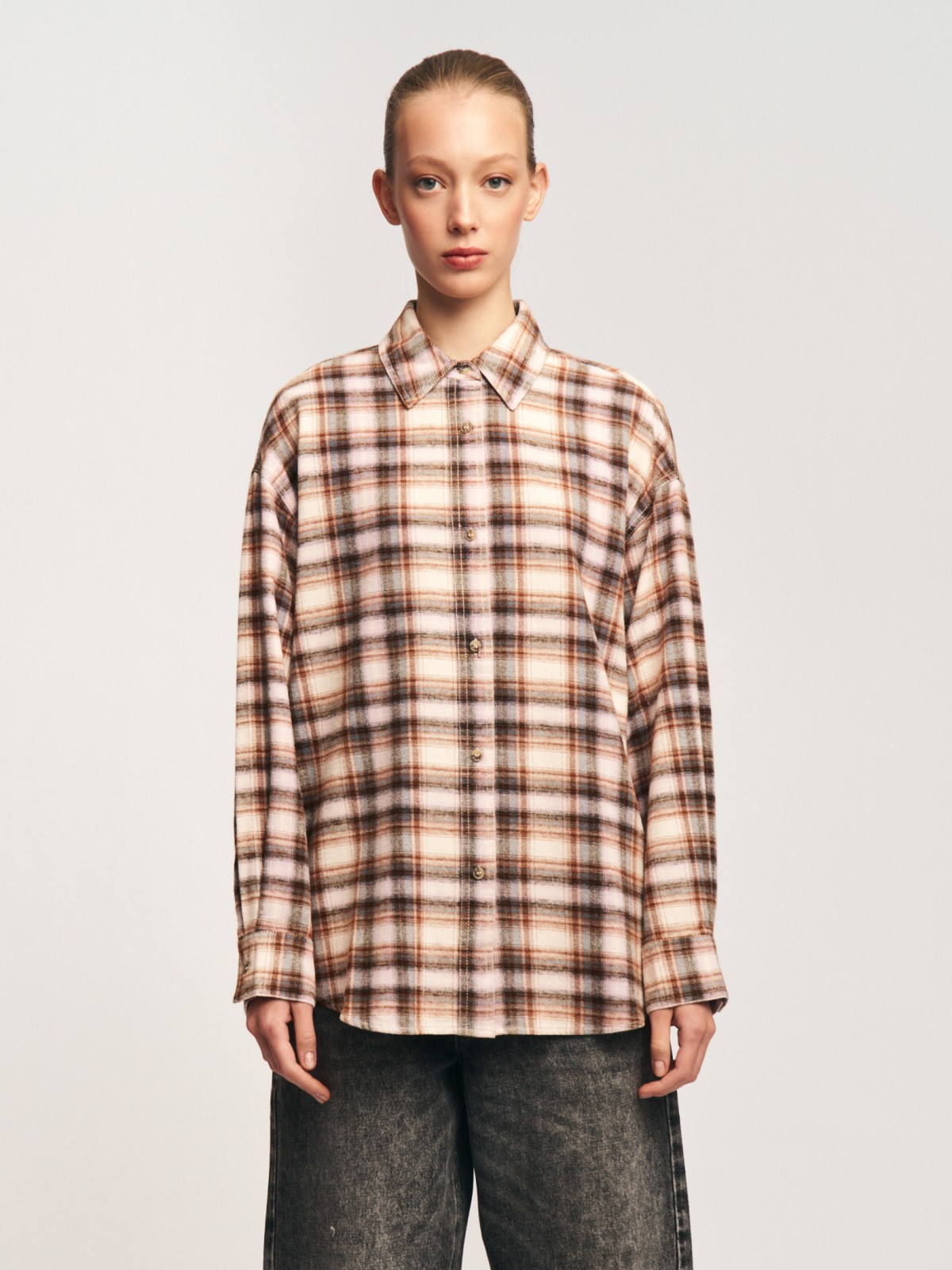 Фланелевая рубашка из хлопка в клетку