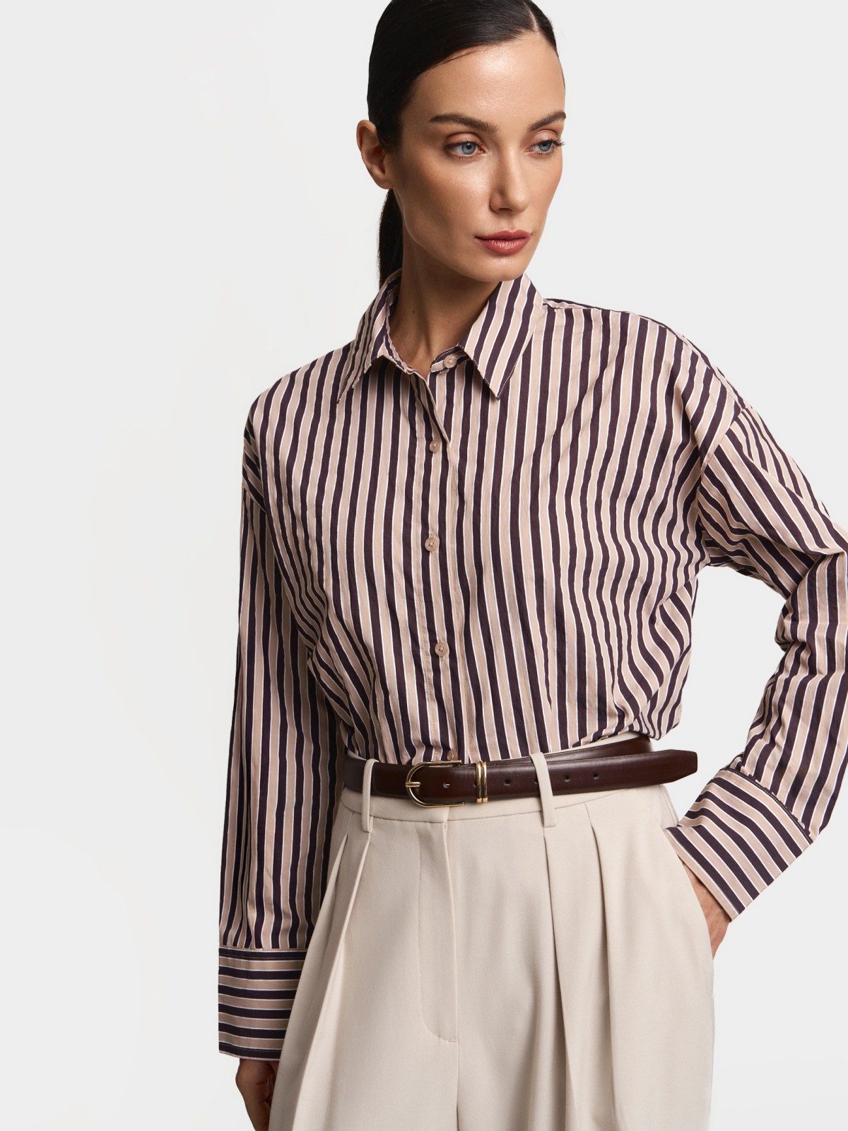 Рубашка свободного фасона в полоску