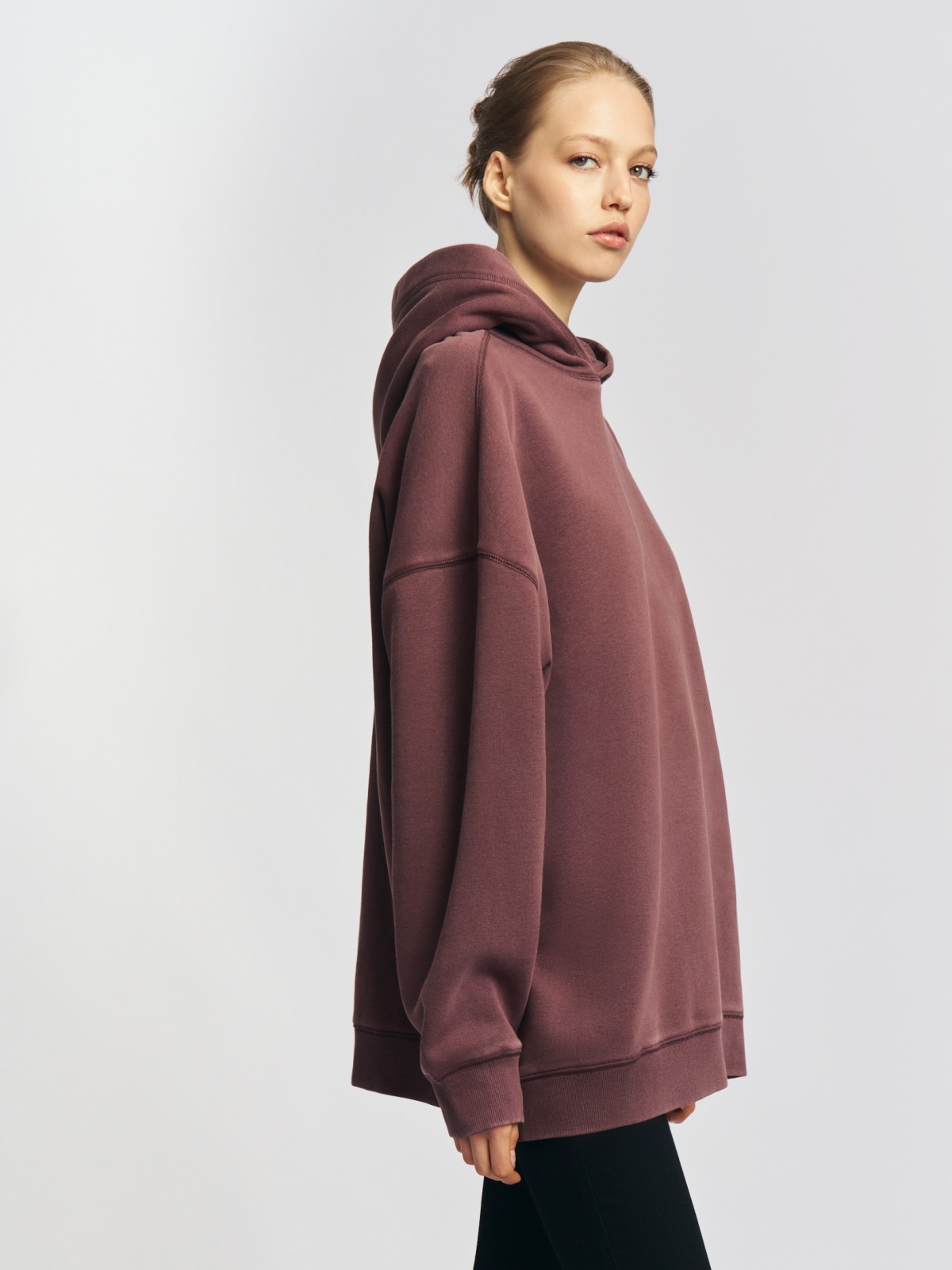 Трикотажный худи с варёным эффектом