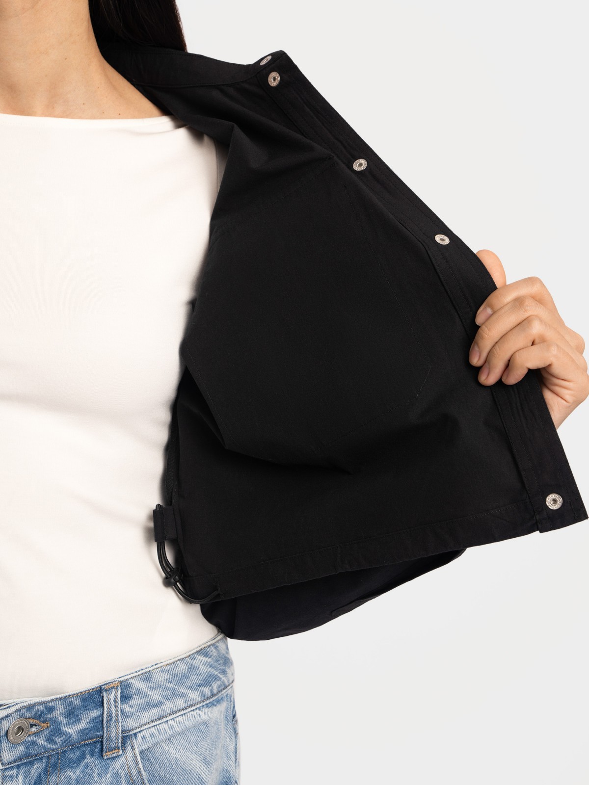 Блузка-рубашка из хлопка на кулиске