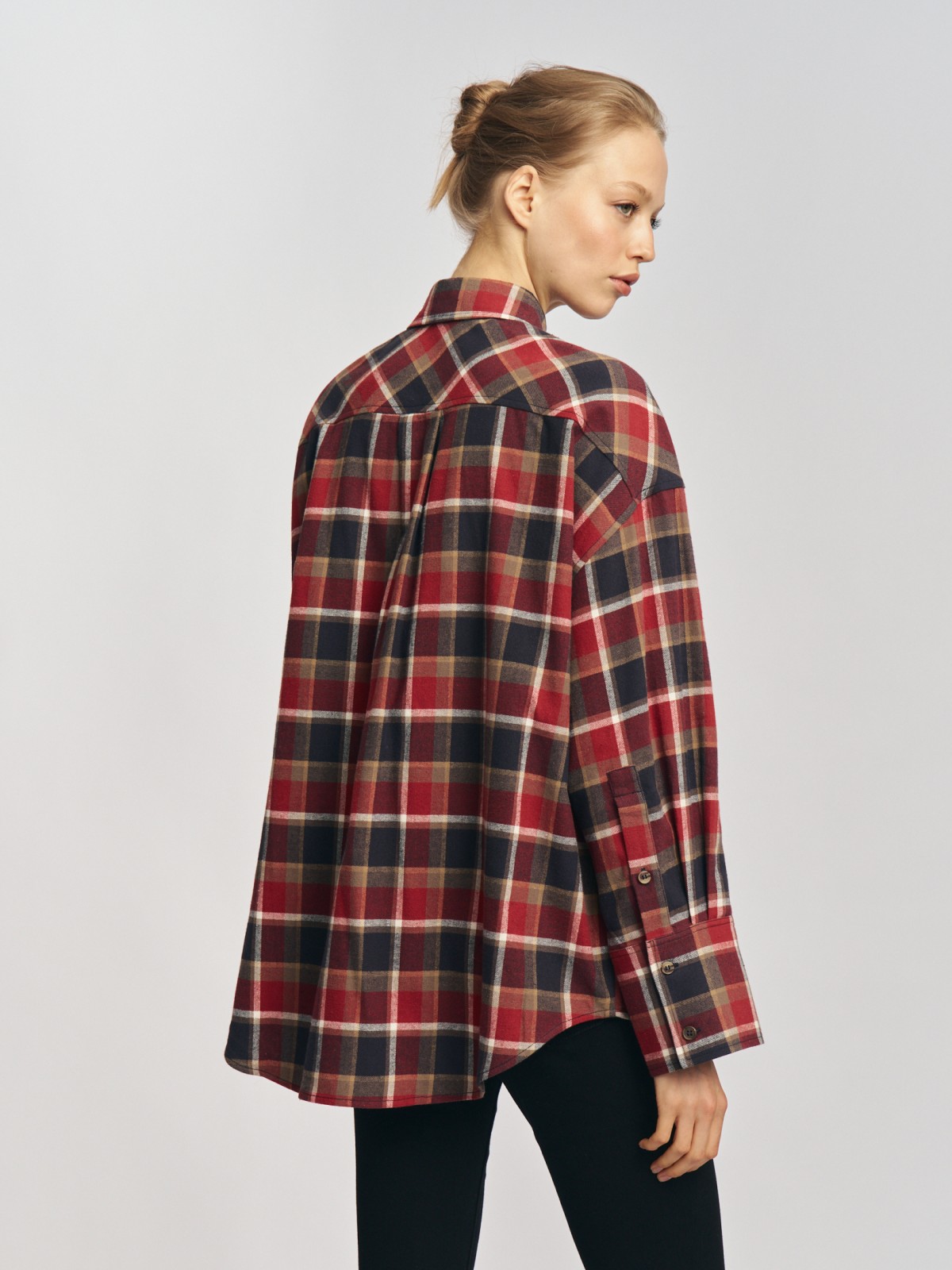 Фланелевая рубашка из хлопка в клетку