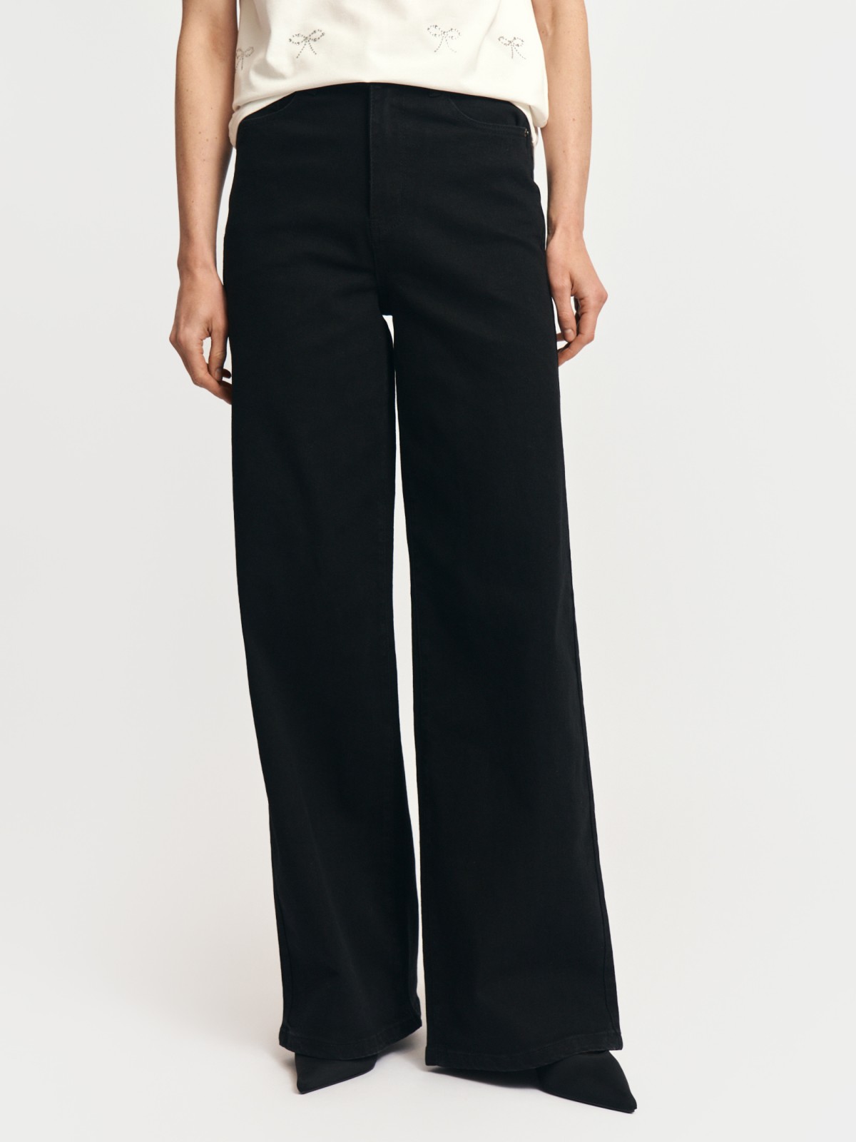 Джинсы силуэта Wide с высокой посадкой