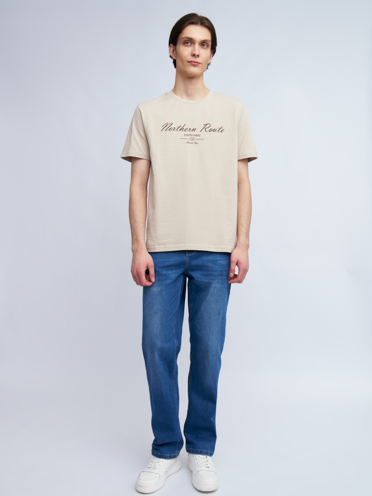 Футболка из хлопка с принтом-надписью