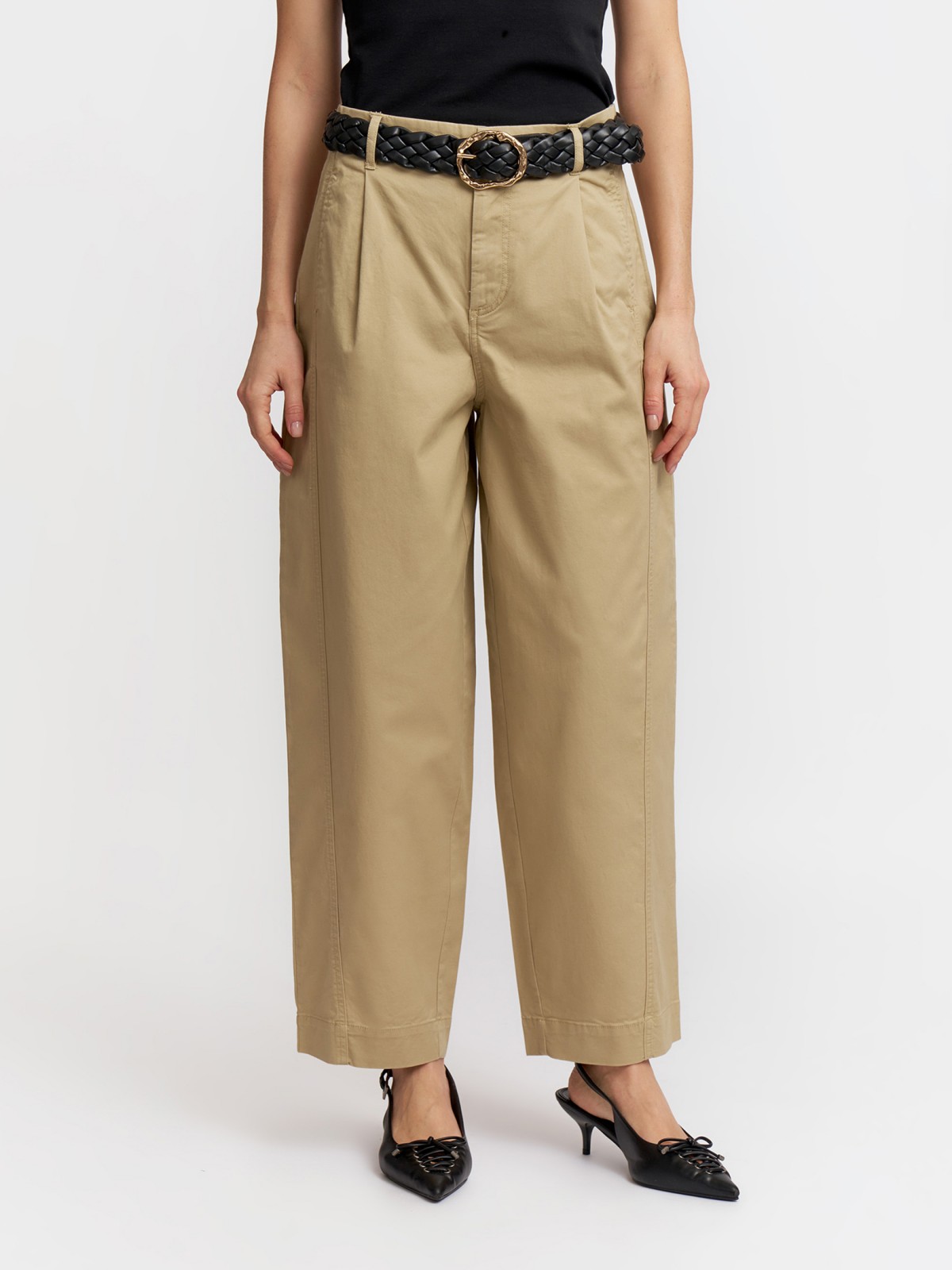 Брюки из хлопка с ремнём