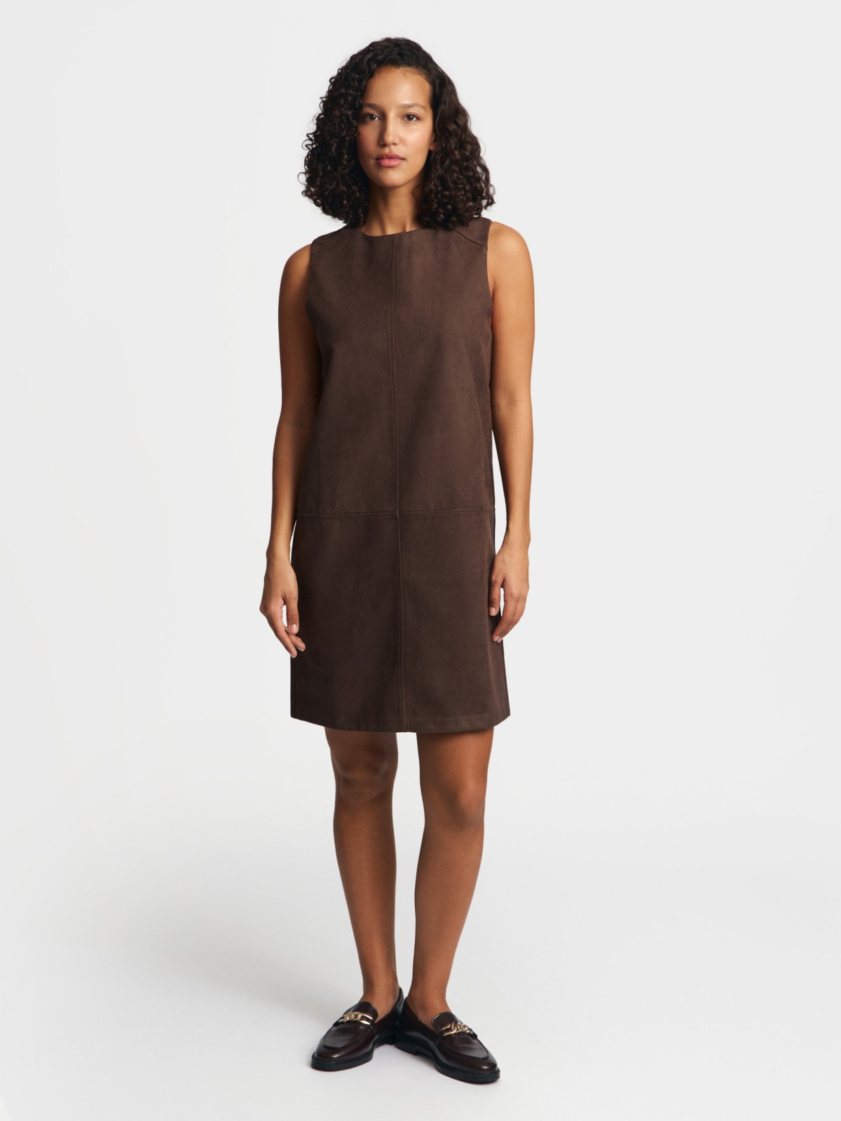 Платье-сарафан из экозамши