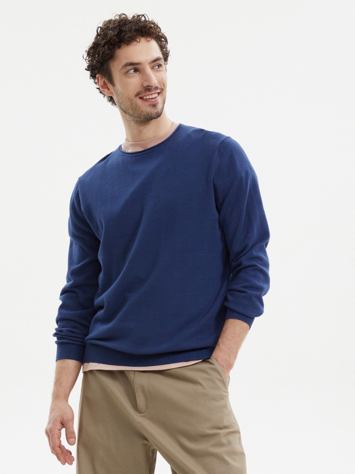 Тонкий вязаный джемпер из хлопка