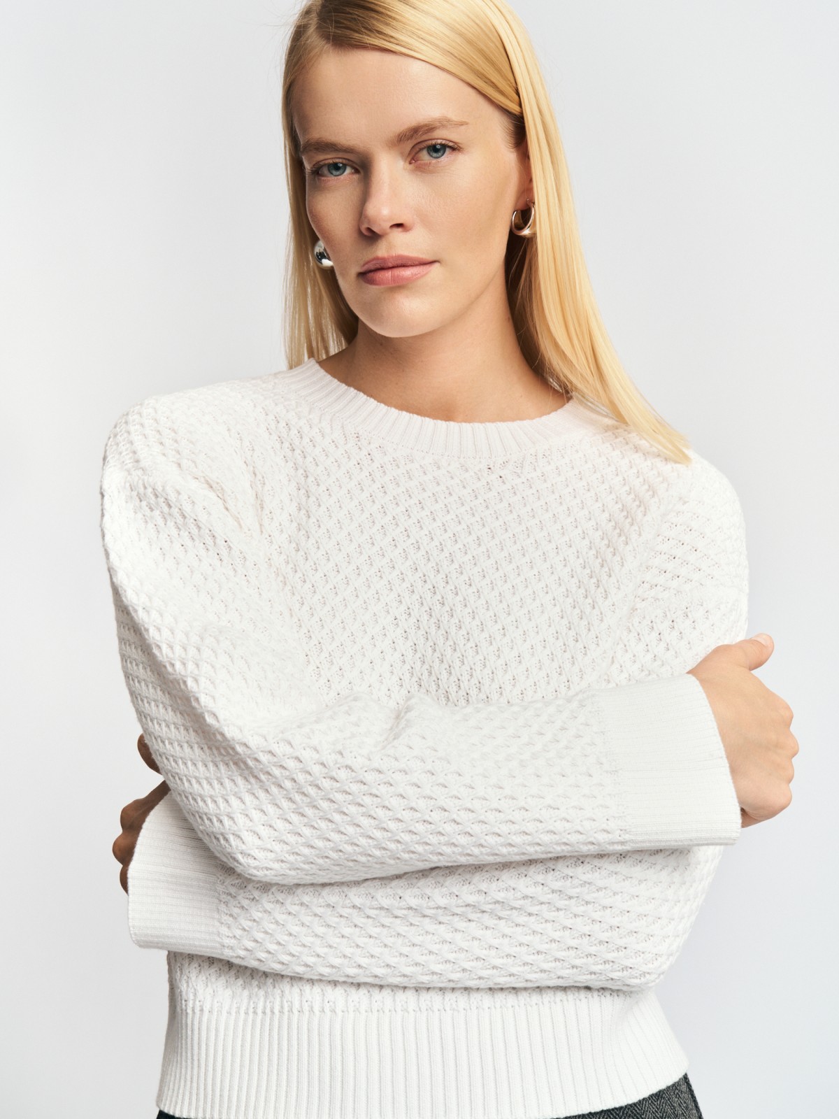 Вязаный джемпер с фактурным узором