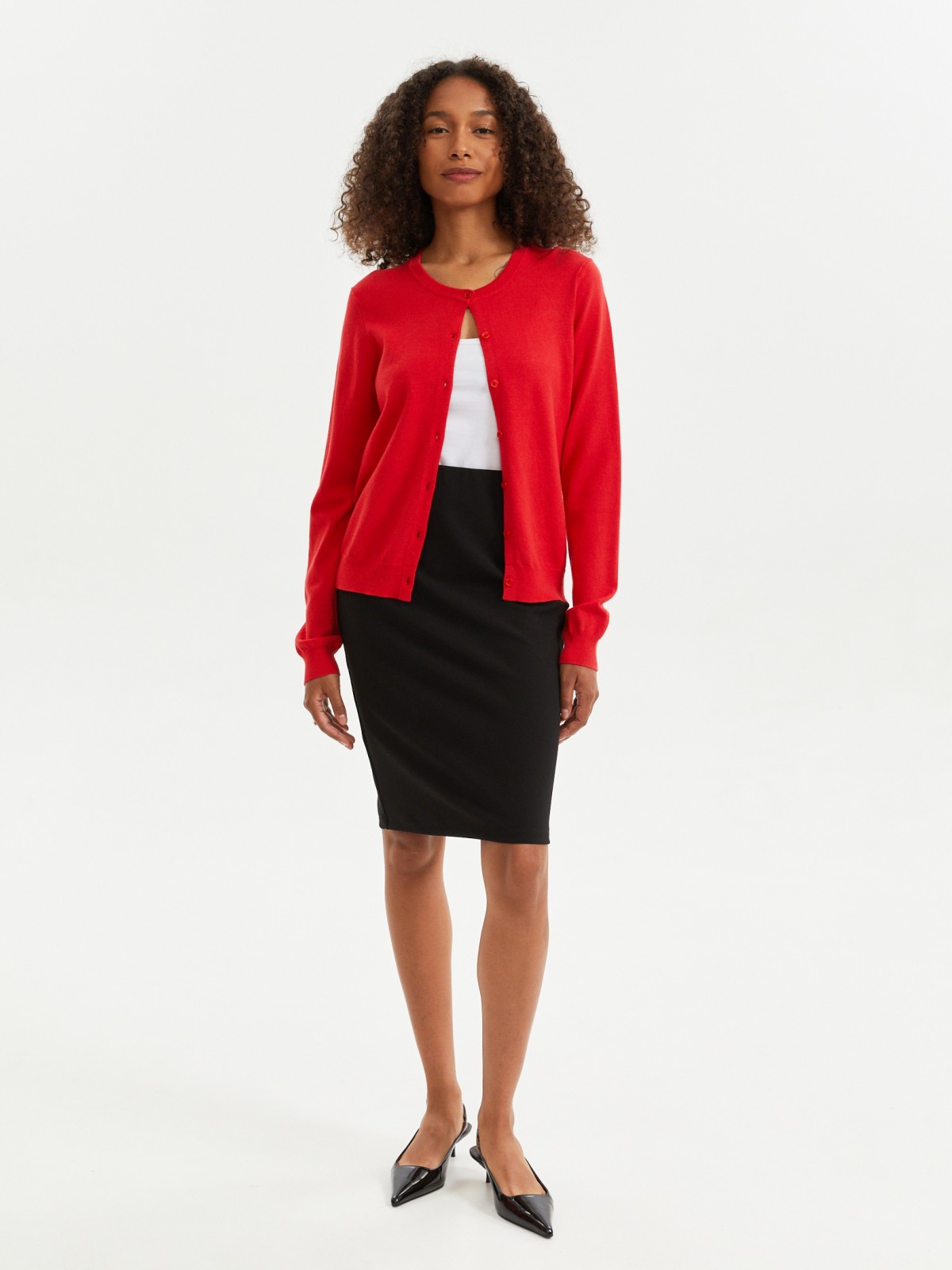 Трикотажная юбка-карандаш на резинке