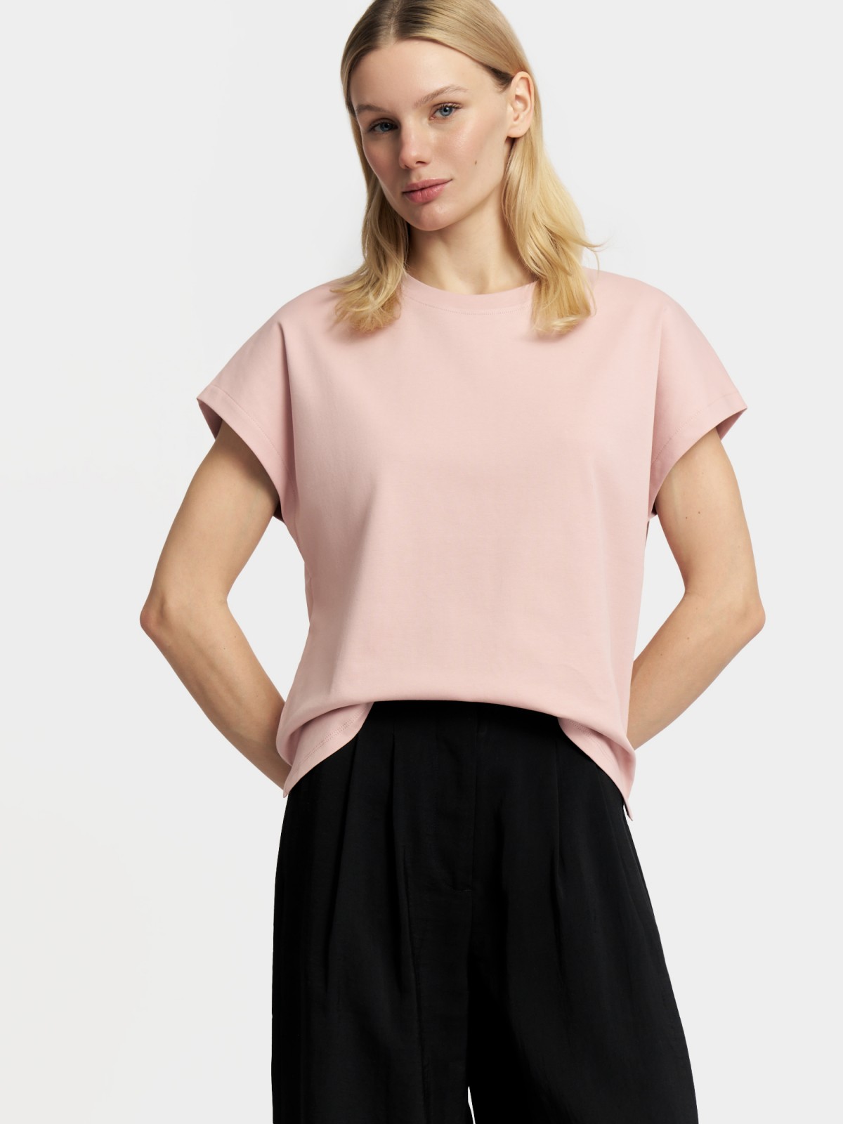 Футболка прямого силуэта из хлопка