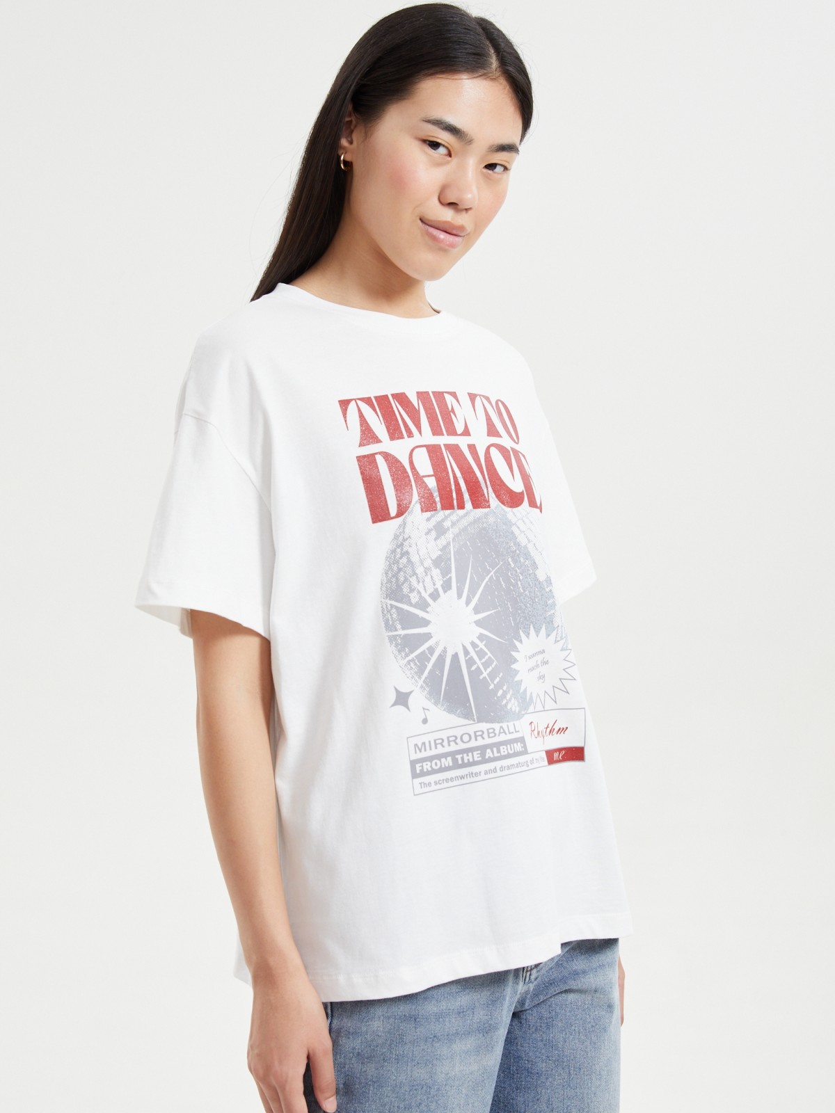 Футболка из хлопка с новогодним принтом