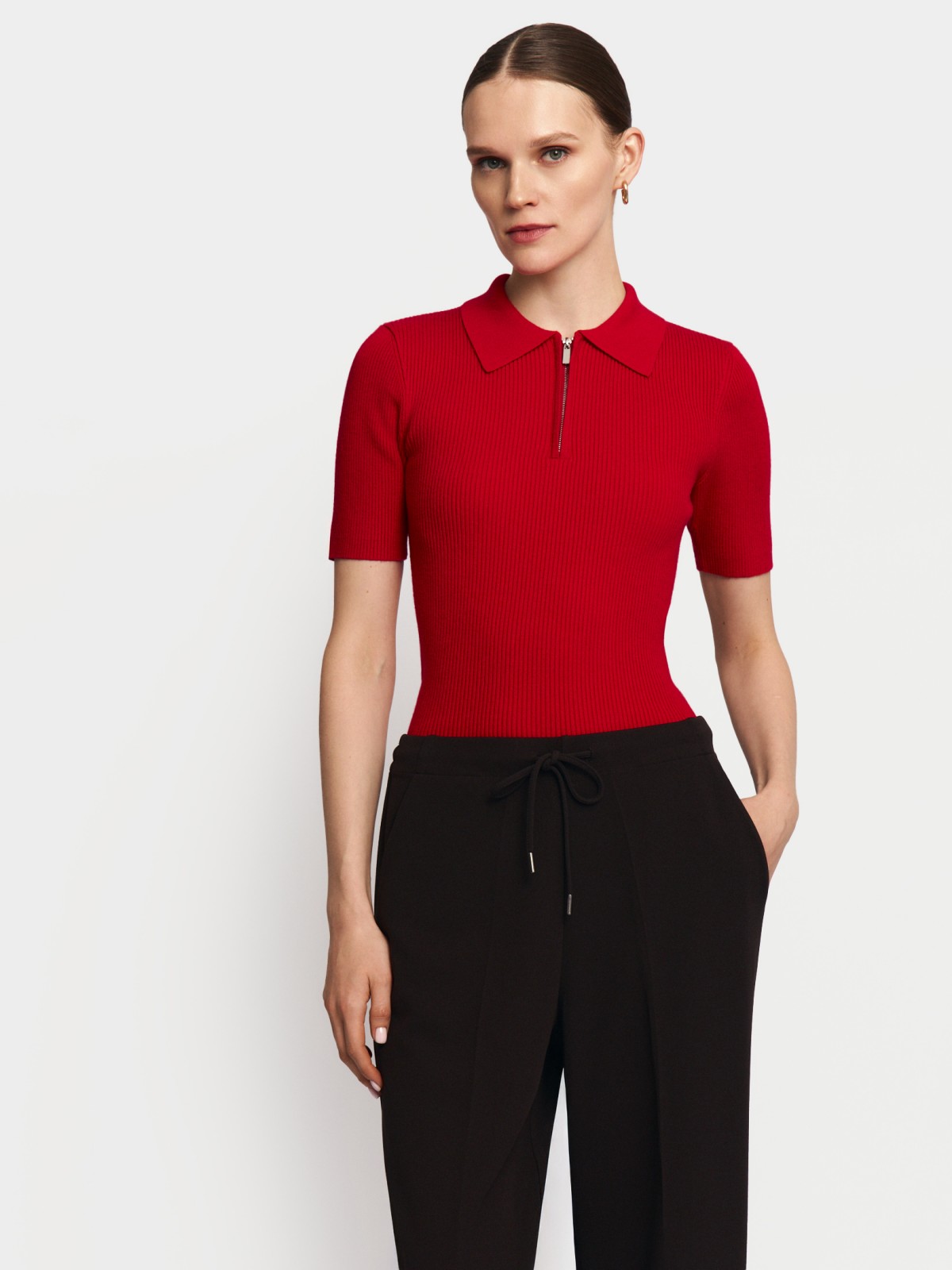 Джемпер поло с коротким рукавом