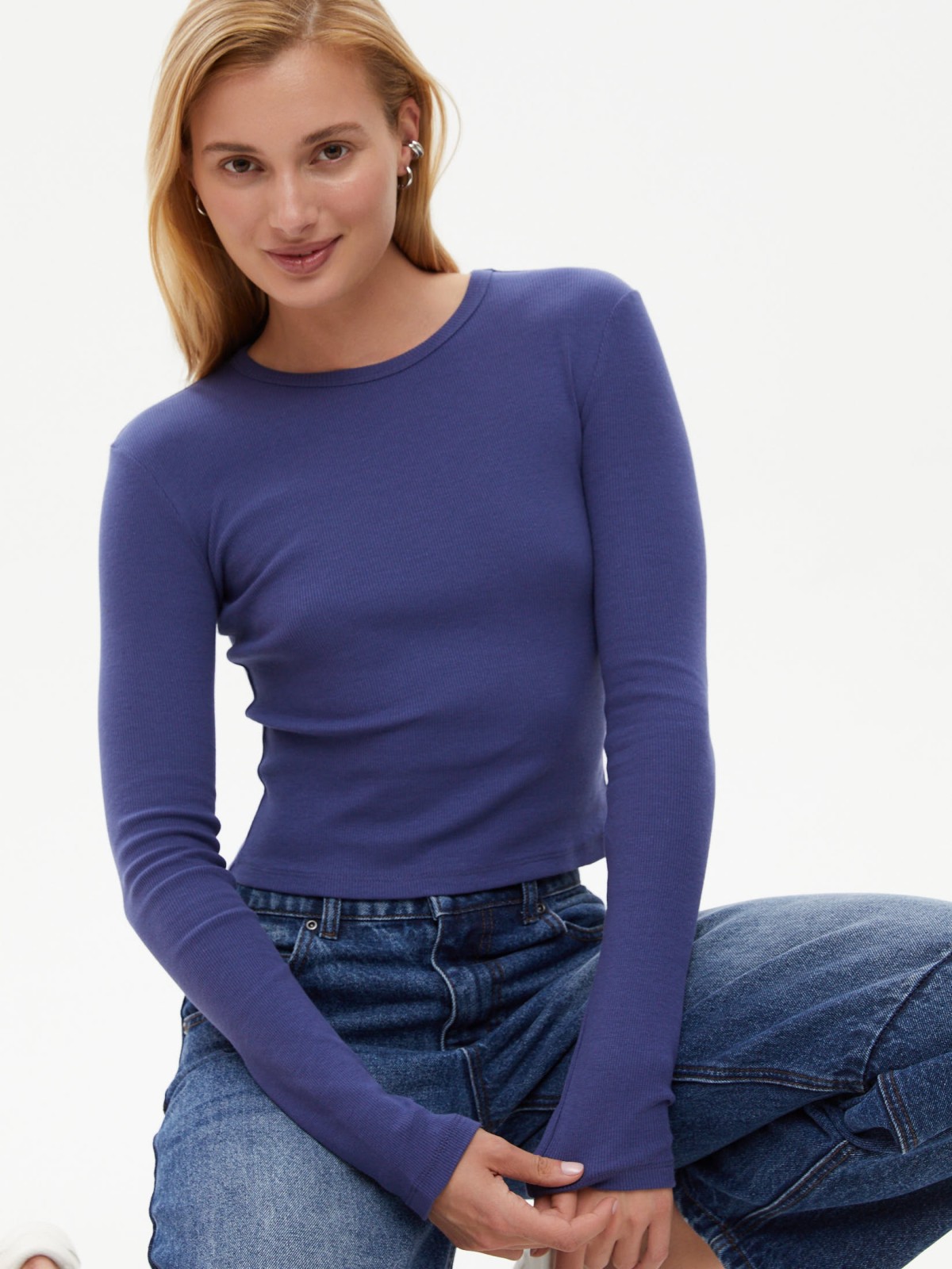 Короткий лонгслив из хлопка