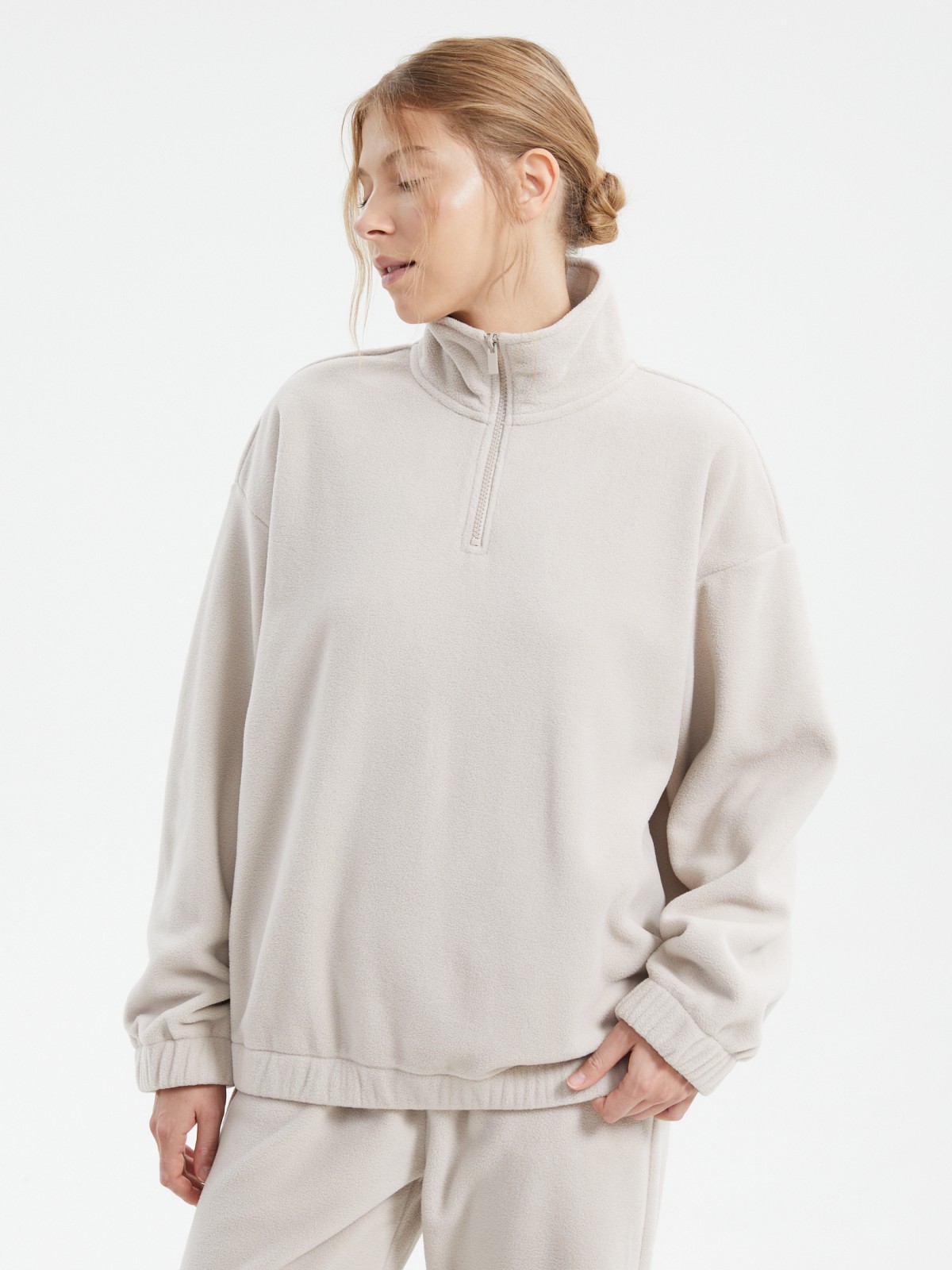 Свитшот из флиса с горлом на молнии