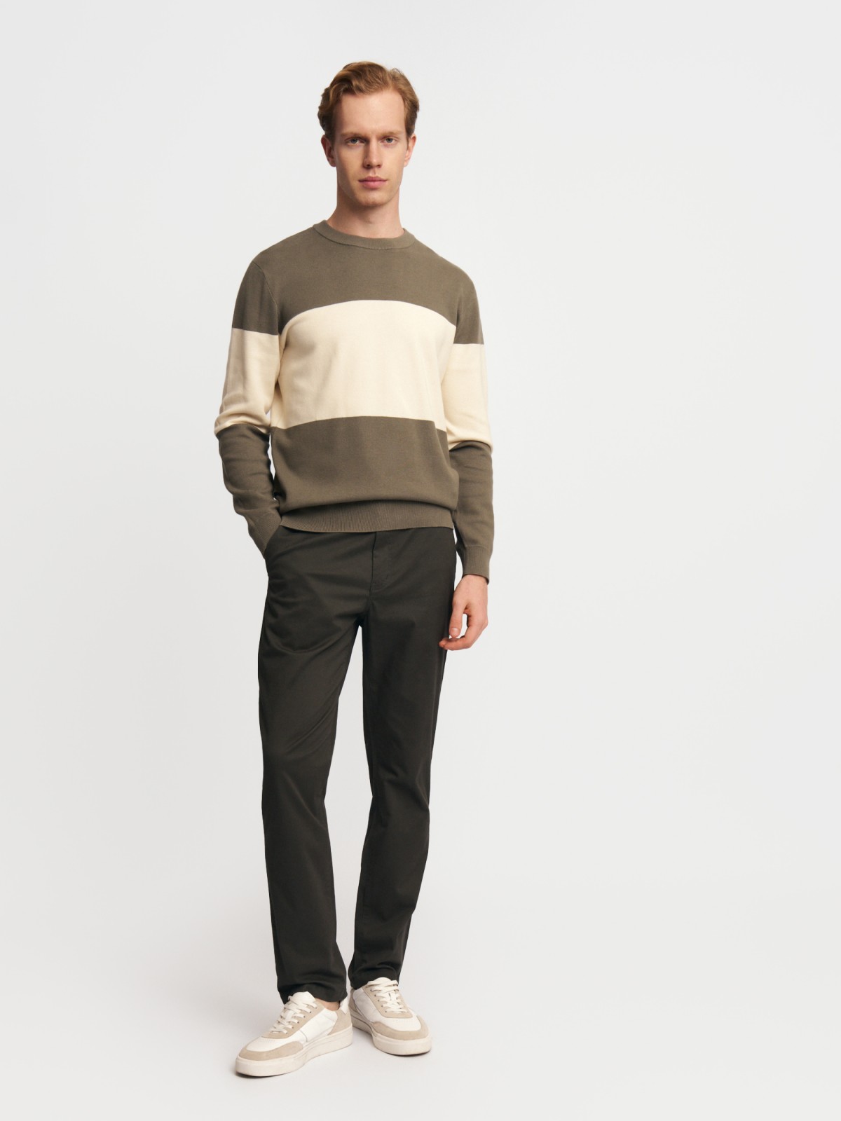 Тонкий вязаный джемпер из хлопка