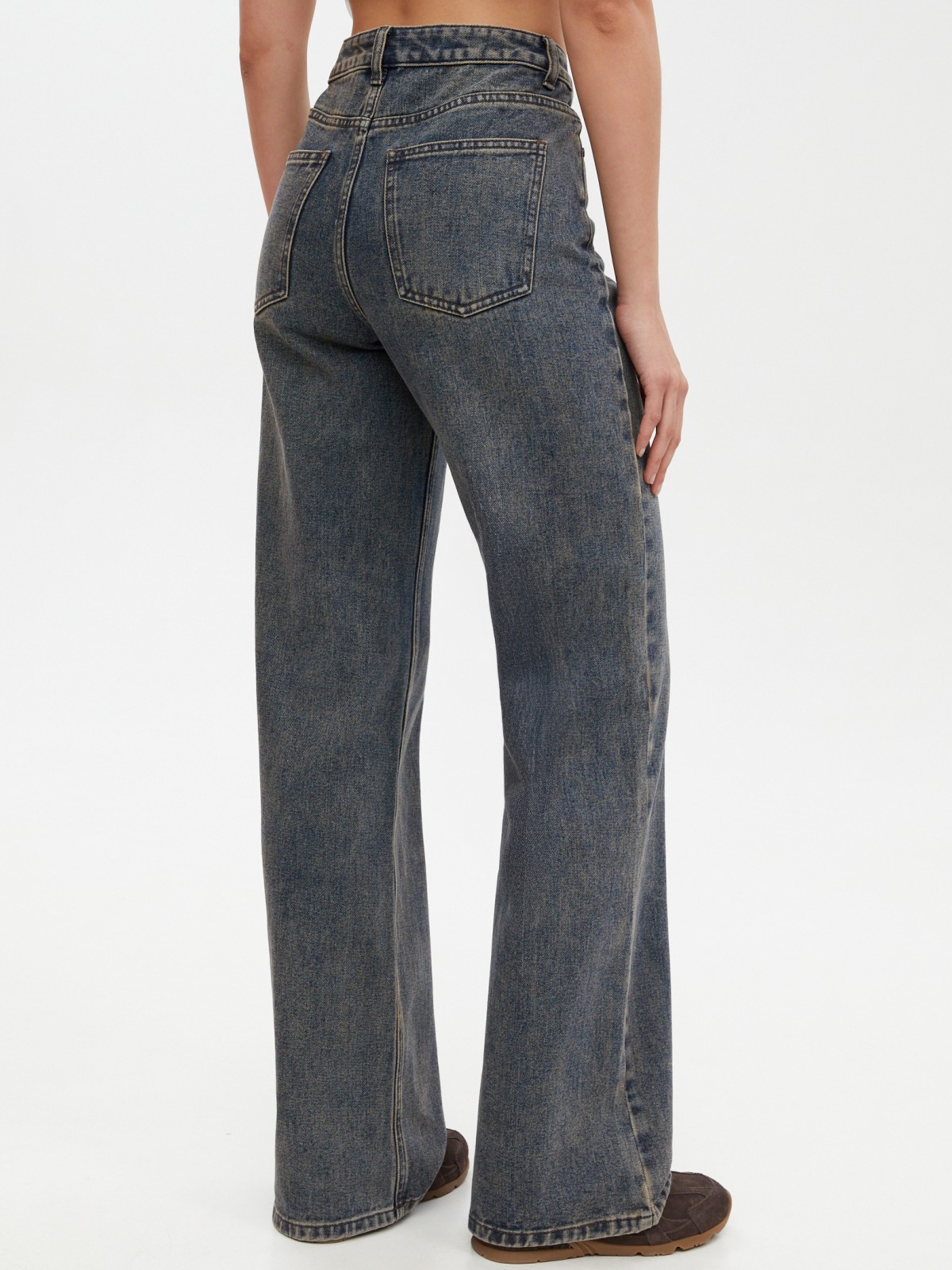 Джинсы силуэта Wide с высокой посадкой