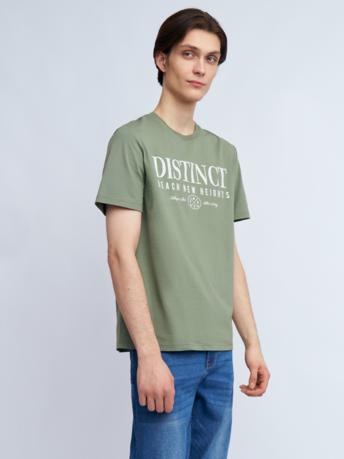 Футболка из хлопка с принтом-надписью