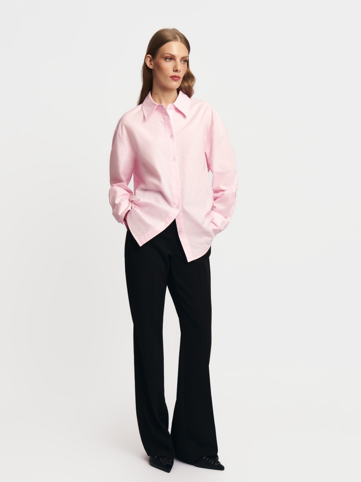 Рубашка оверсайз силуэта из хлопка