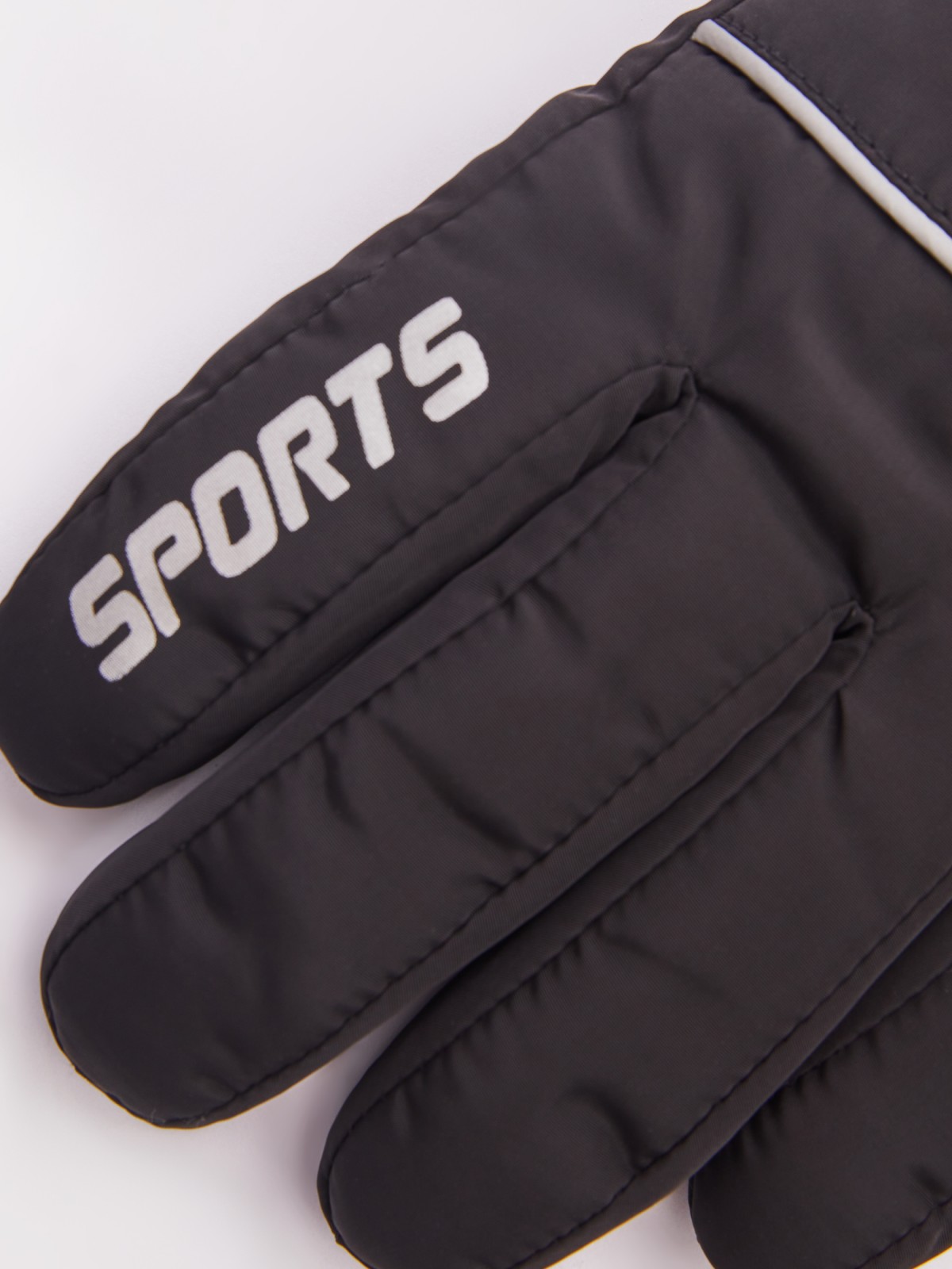 Тёплые перчатки в спортивном стиле на синтепоне с флисом