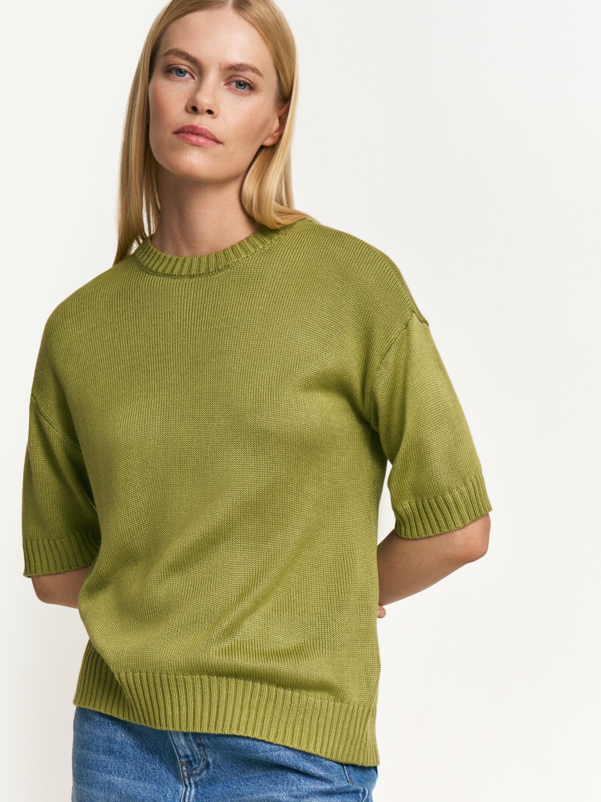 Вязаный джемпер с коротким рукавом