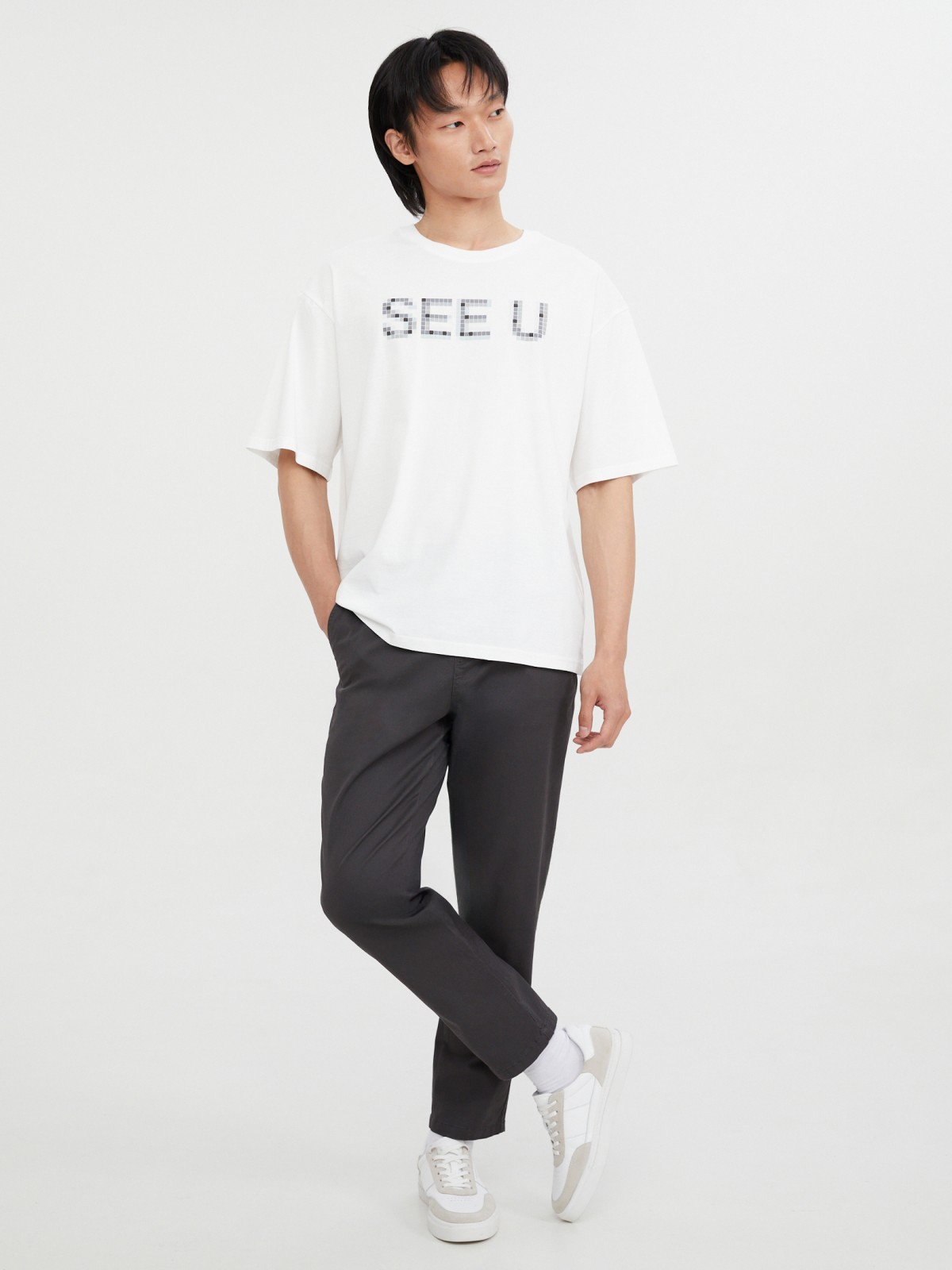 Футболка оверсайз из хлопка с надписью