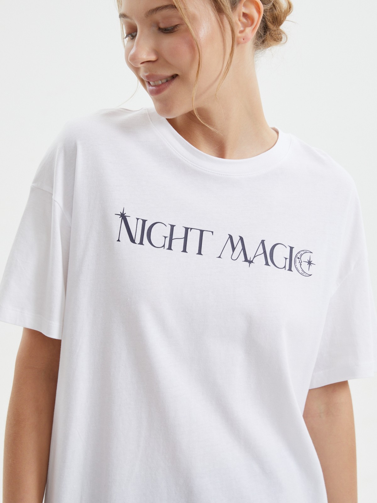 Футболка оверсайз из хлопка с надписью