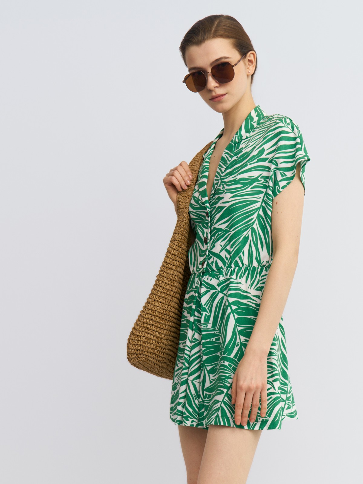 Комбинезон длины мини с коротким рукавом