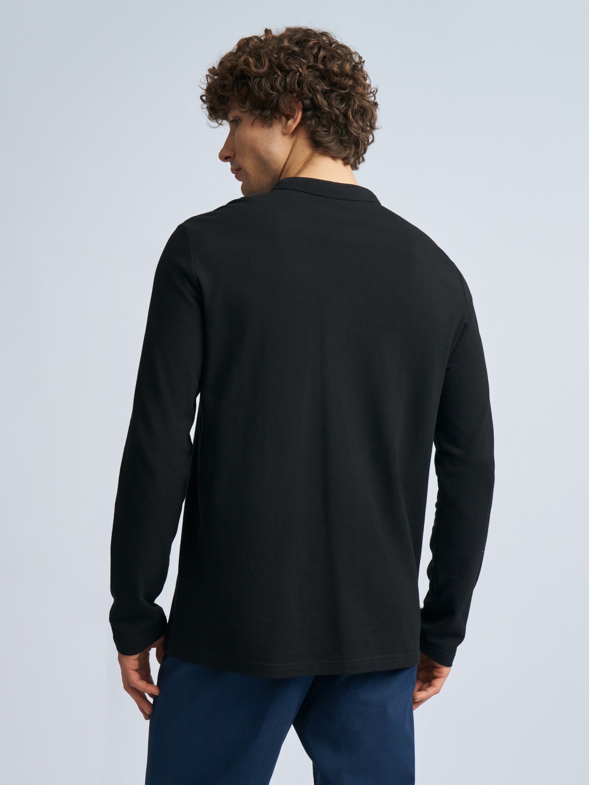 Лонгслив хенли из хлопка с длинным рукавом